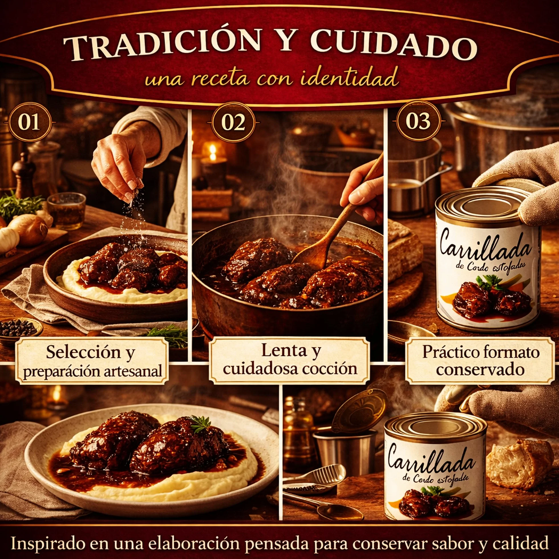 POLGRI Carrilladas de Cerdo Estofadas 800 g Comida Preparada Premium 2 Latas