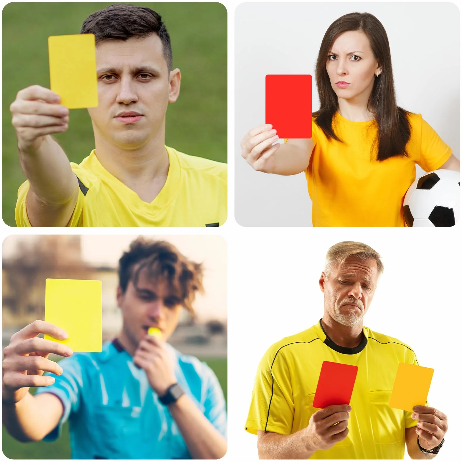 Tyqour 10 piezas tarjeta de árbitro de fútbol, tarjeta amarilla y roja, herramienta de árbitro