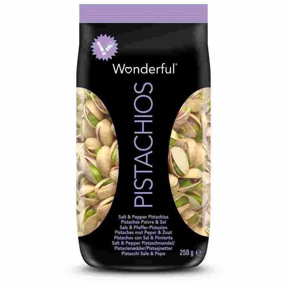 WONDERFUL pistachos con sal y pimienta bolsa 250 gr