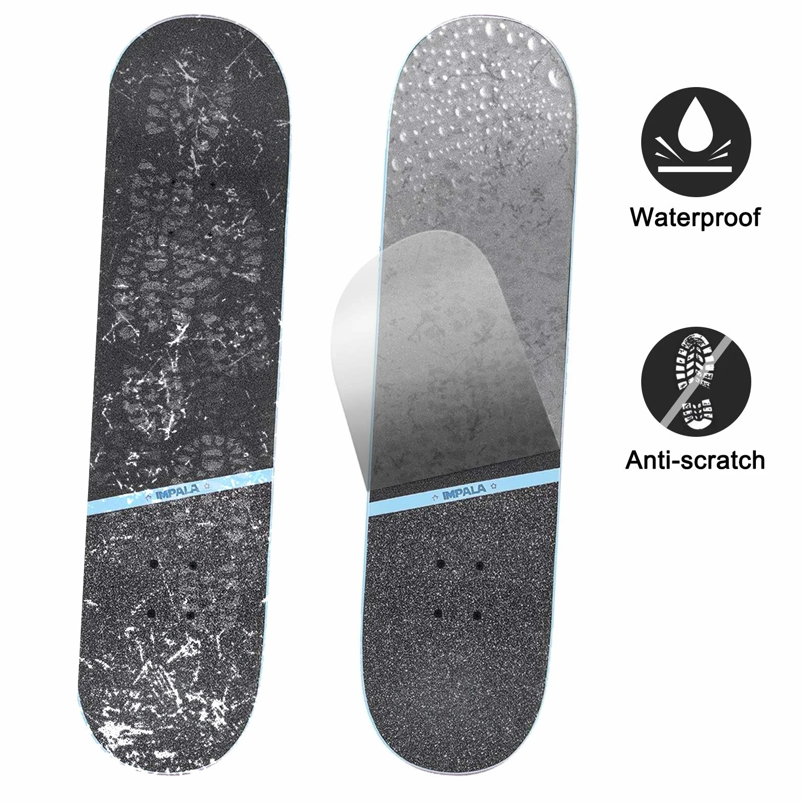 Amacoam Cinta de Agarre para Skateboard 84x23 cm Transparente Accesorio