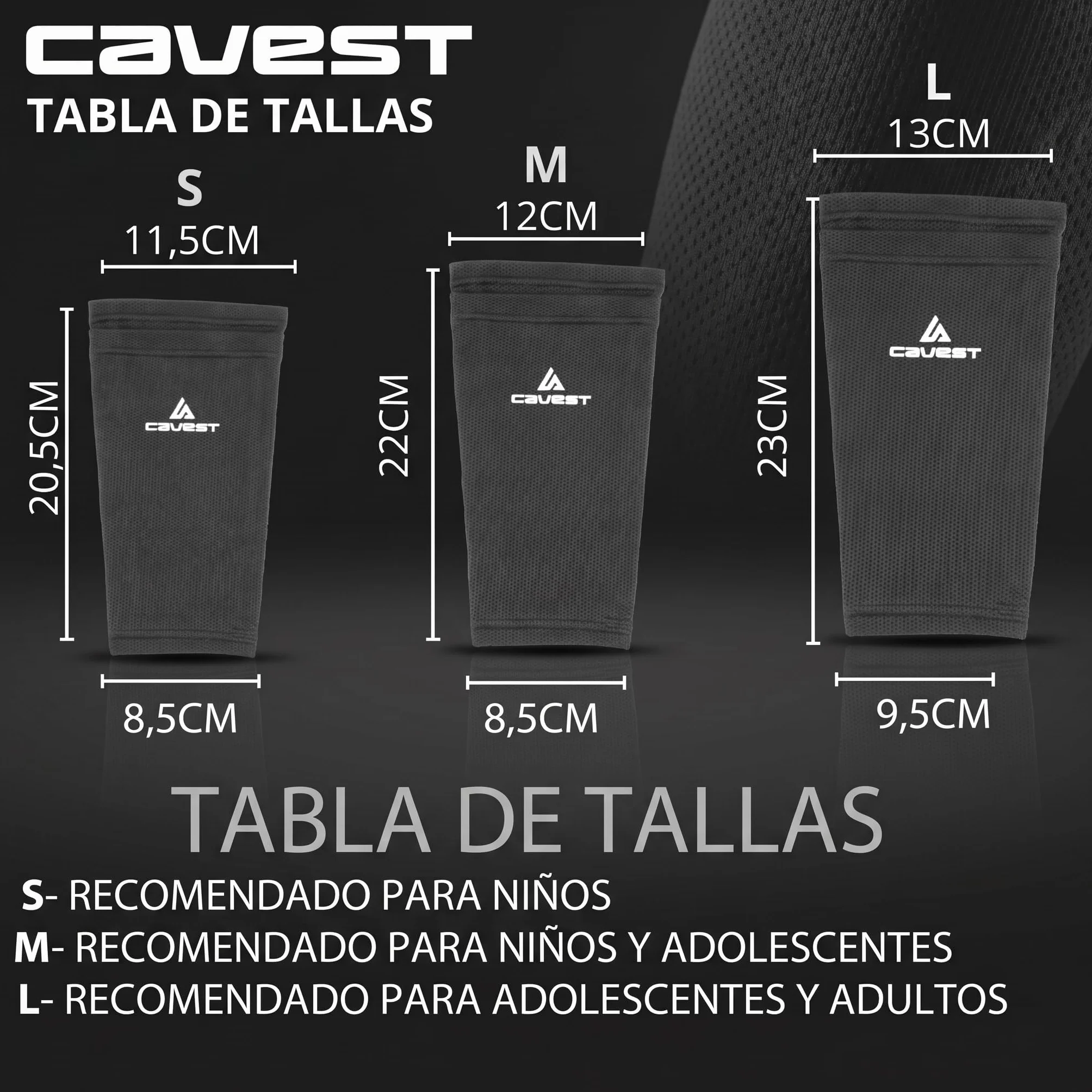 Cavest Medias porta espinilleras futbol para niños y adultos