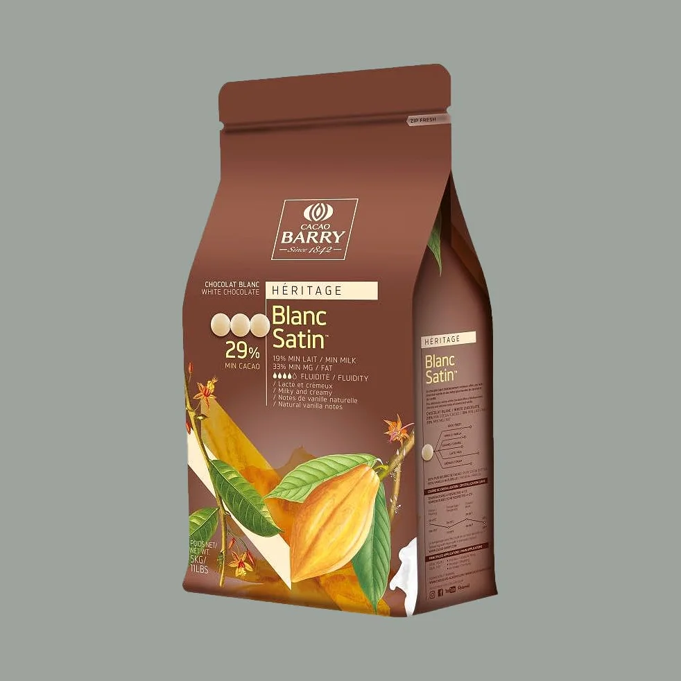 Lucgel SRL 5 Kg Chocolate Blanco Cubierta Botones Blanc Satin 29% Barry