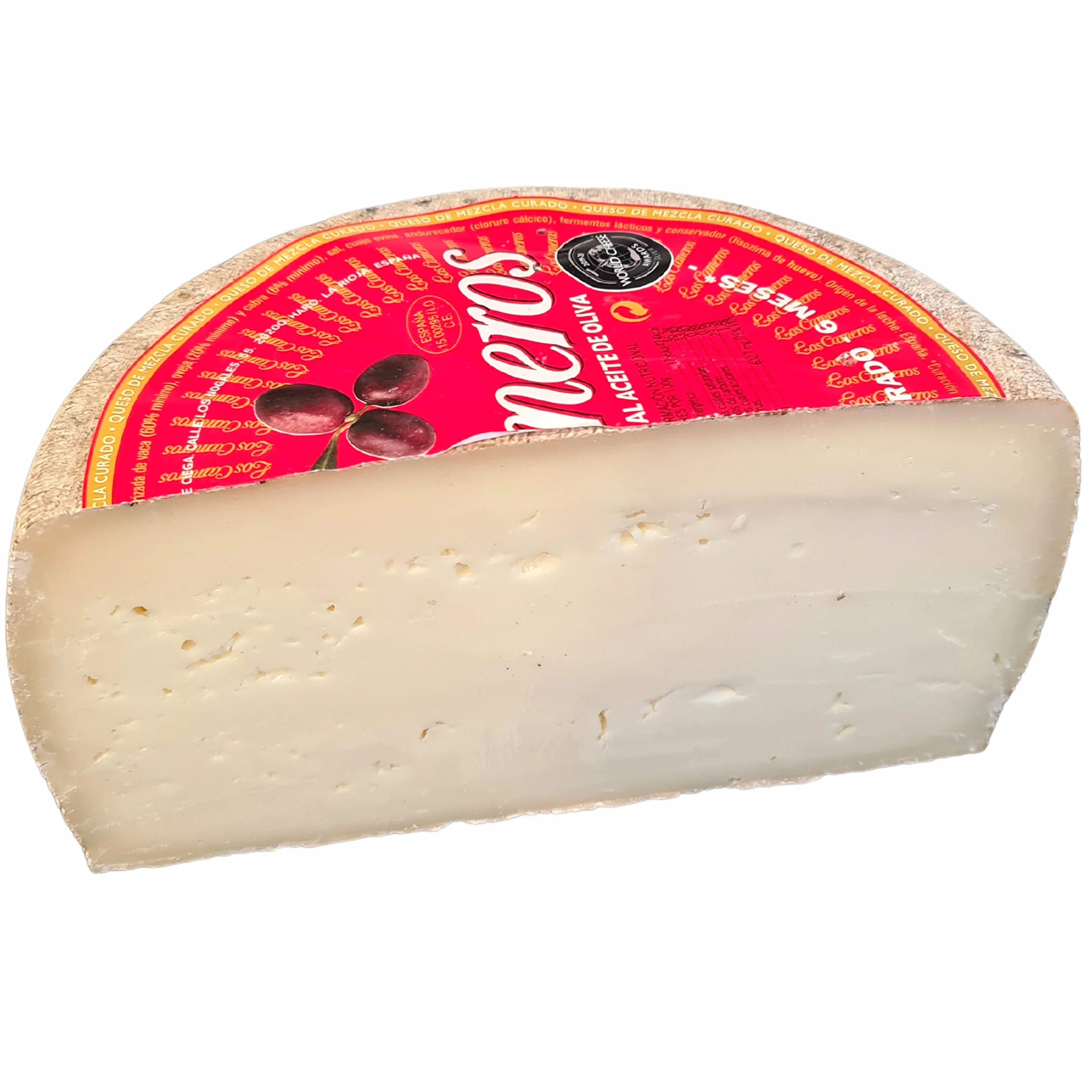 Queso Curado Los Cameros Etiqueta Roja Medio Queso 1.7 kg Mezcla Cabra Vaca Oveja