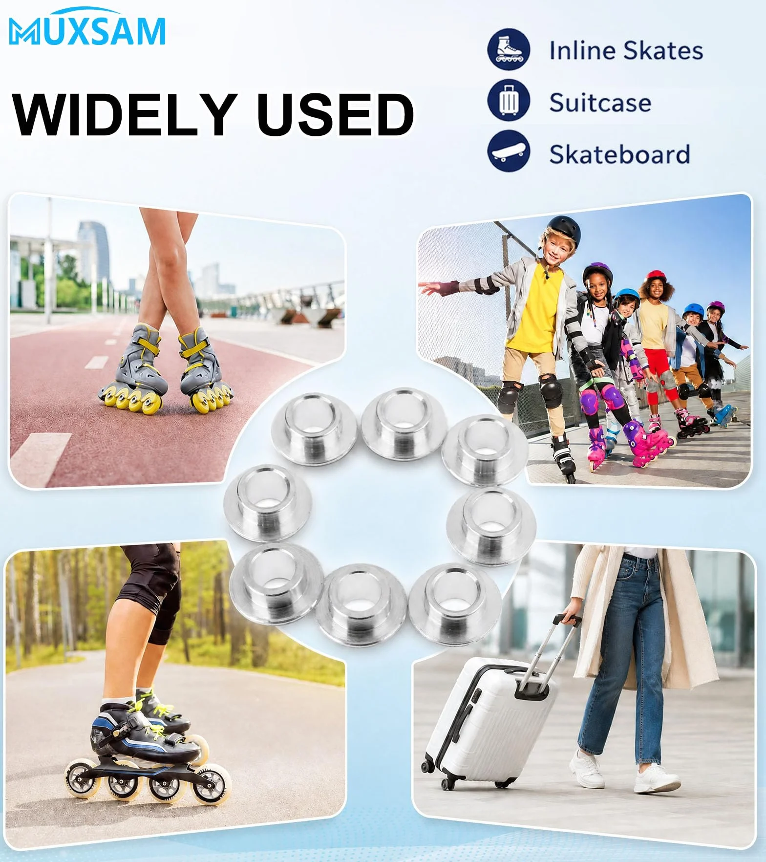Espaciadores de Rodamientos de Rodillos 8-11-18 mm para Patinaje en Línea