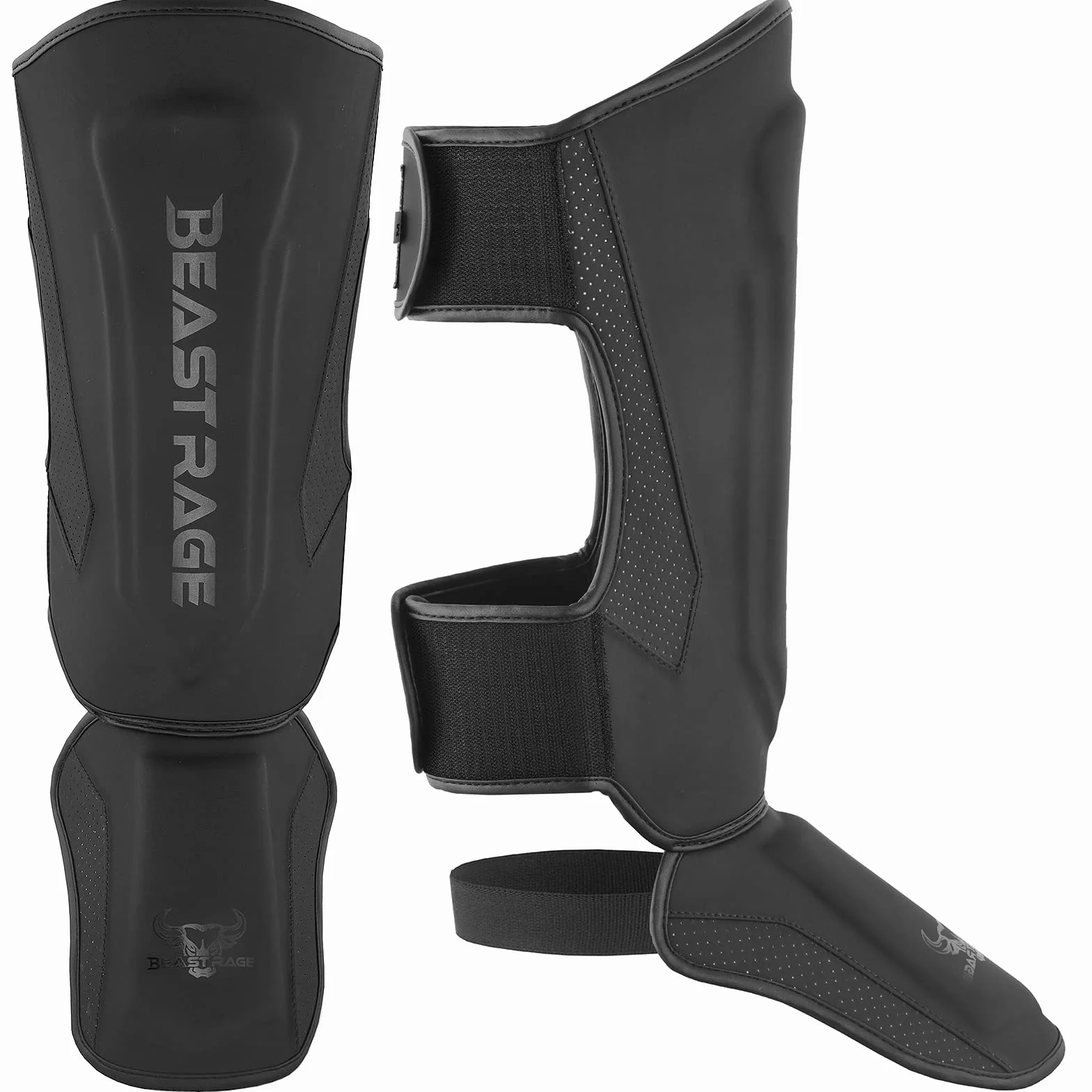 BEAST RAGE Espinilleras Kickboxing Muay Thai MMA Protector Piernas Empeine Entrenamiento