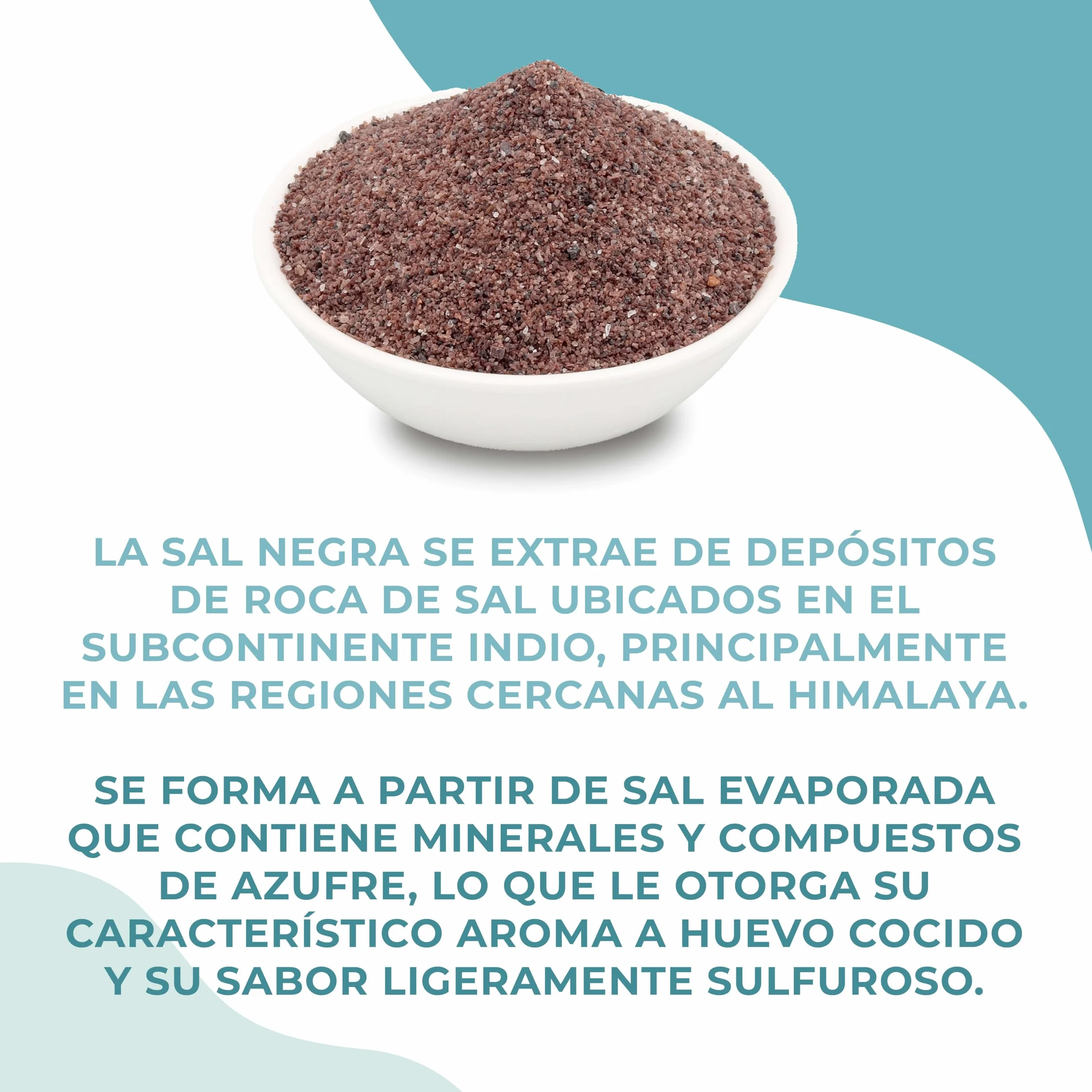 Sal Kala Namak, Fina, 100% Natural, |Sabor Huevo| Sin Aditivos, Sin Refinado. Sal Negra Del Himalaya. Mayor Contenido En Oligoelementos. Para Sazonar. Origen: India y Pakistán. (Fina) (Fina)