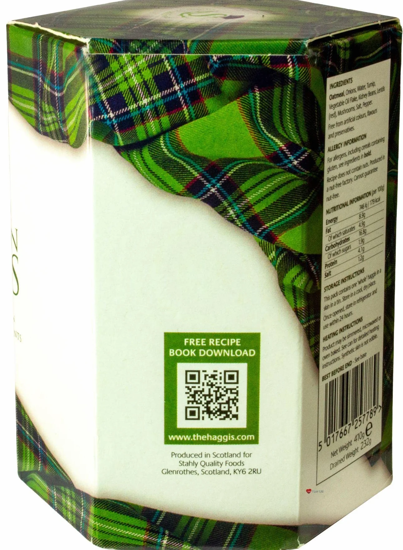 Pack de 3 Escoceses Haggis Vegetariano Comida Escocesa Regalos Plato Nacional de Escocia