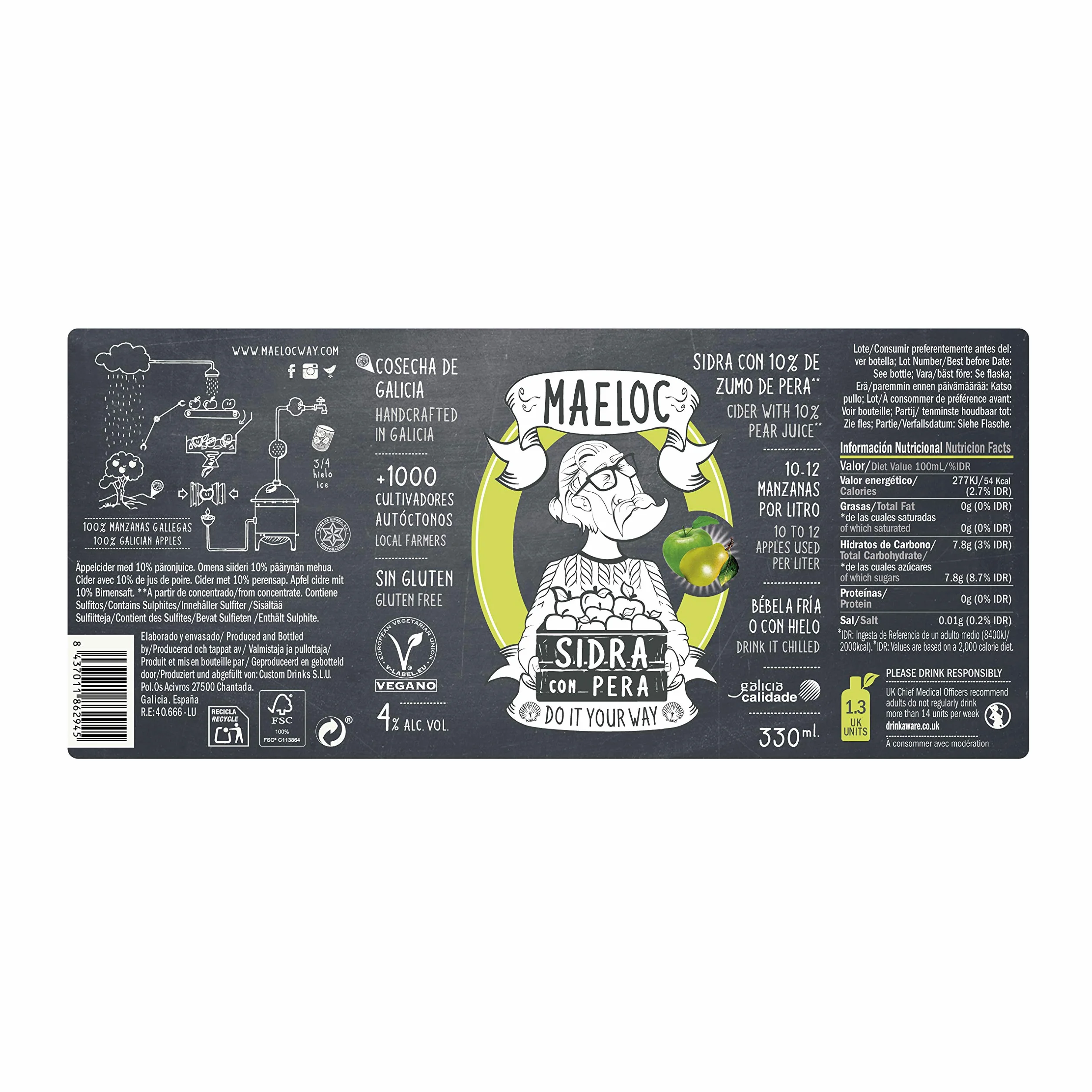 Maeloc Sidra con Pera 24 botellas 330 ml