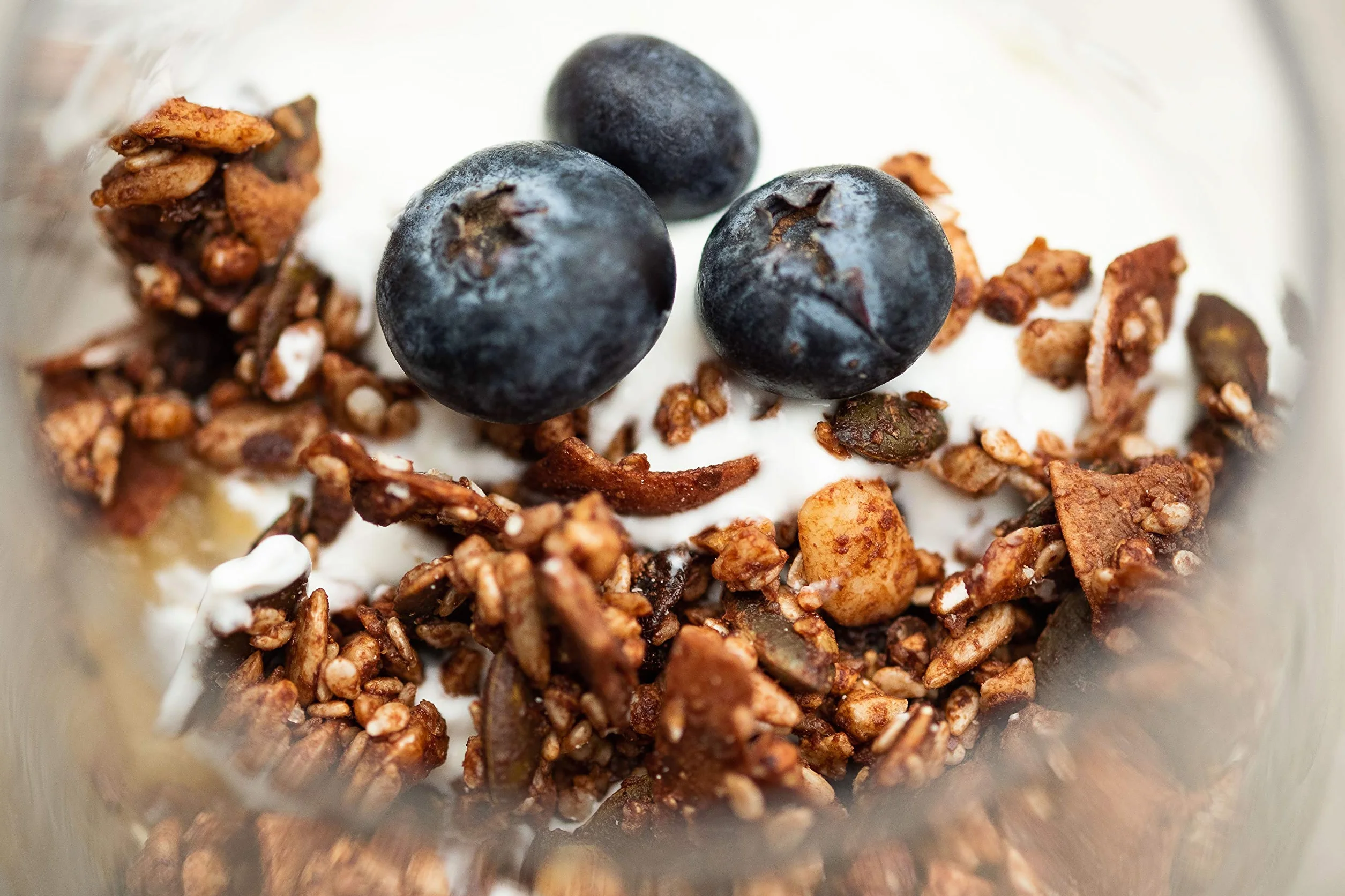 NATRULY Granola BIO de Frutos Secos y Semillas Sin Cereales, Sin Gluten y Sin Azúcar Refinado, Vegana, Sabor Arándanos -Pack 4x325g