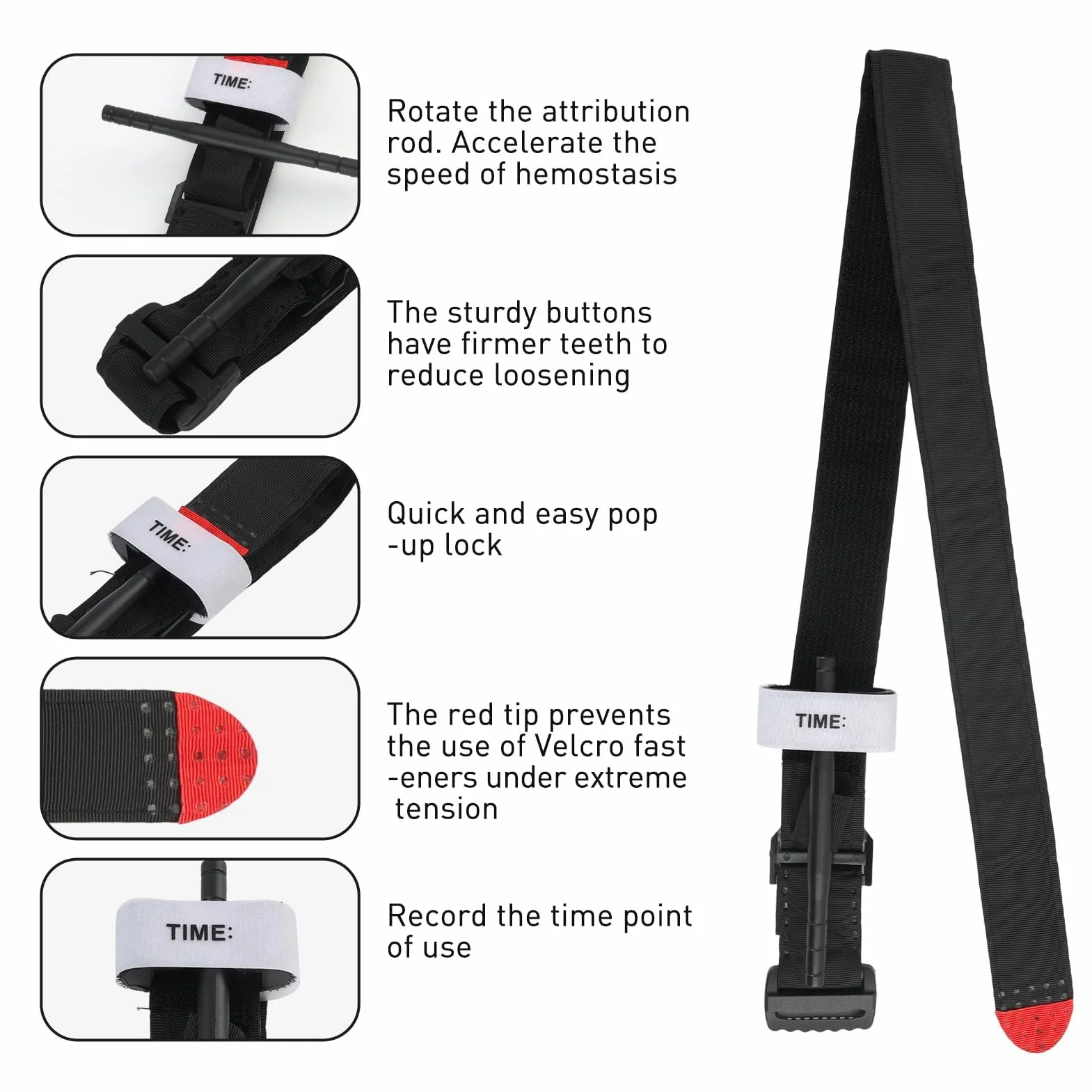 Torniquete CAT Gen 7 Homologado Emergencia Ajuste Rápido Una Sola Mano Control Hemorragias Táctico Outdoor