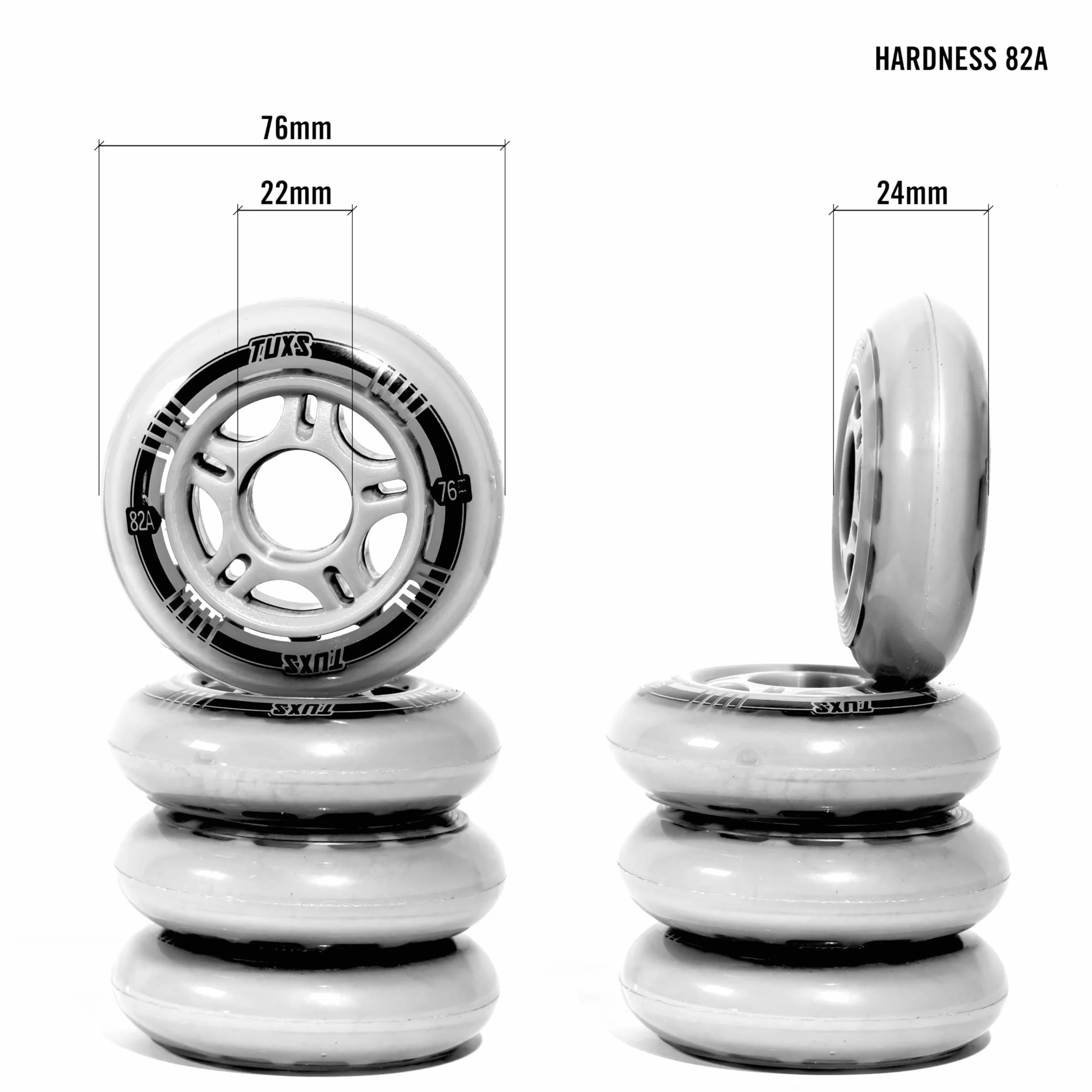 Ruedas de Patines en Línea 82A 76x24 mm Repuesto Recreativo Interiores Exteriores