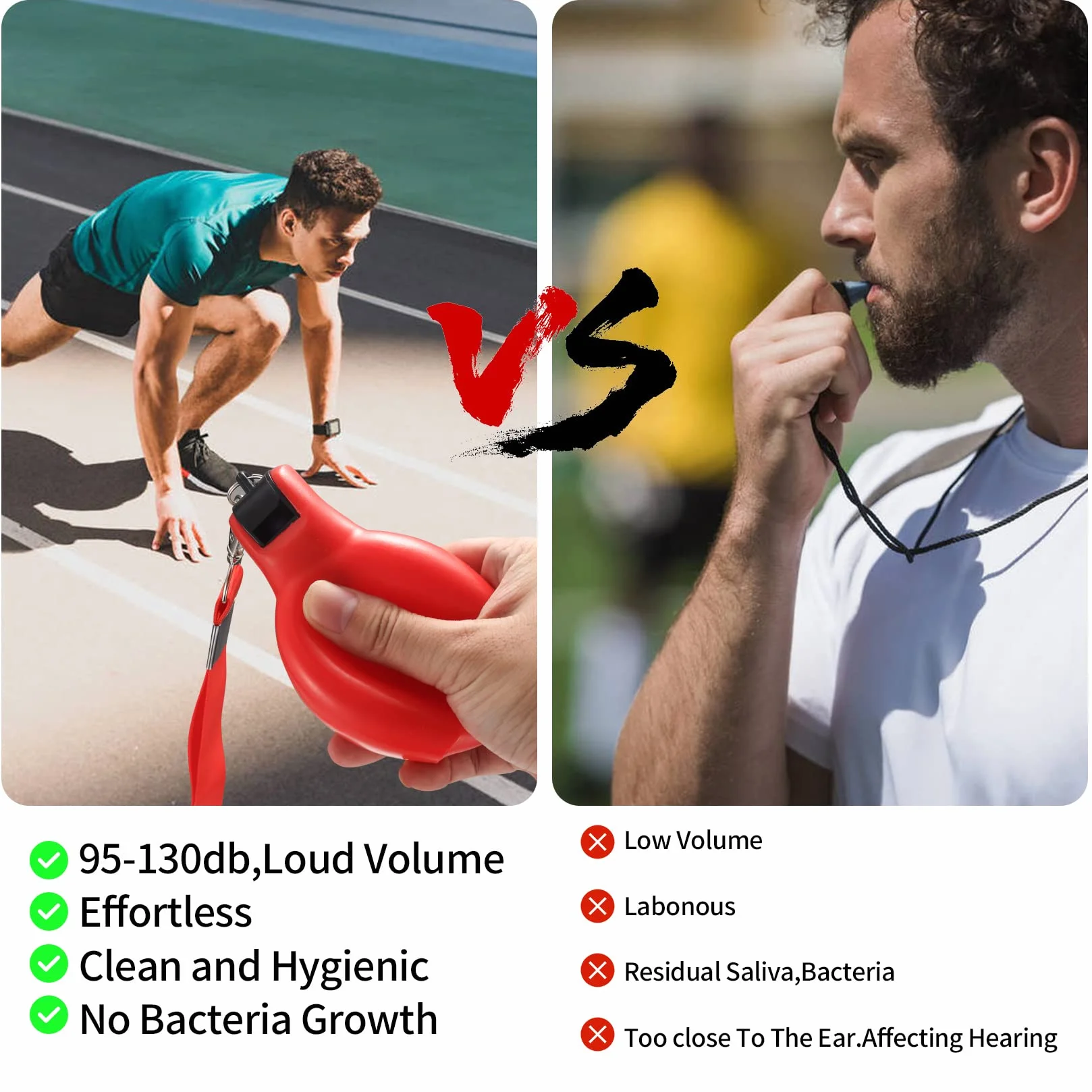 Silbatos de Árbitro de Mano, 2 Piezas, para Fútbol, Entrenamiento y Deportes