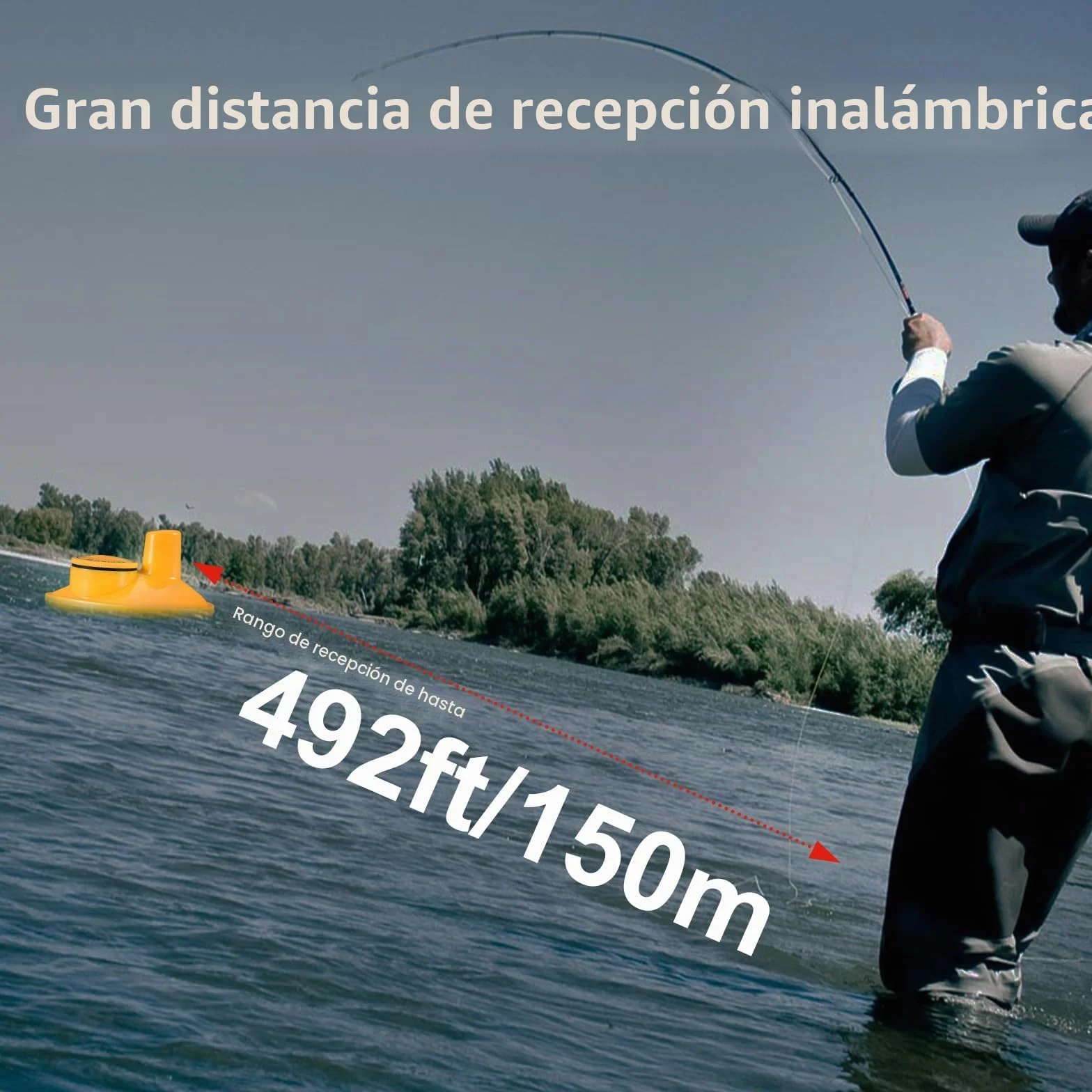 LUCKY Sonda de Pesca Inalámbrica con Indicador de Profundidad y Pantalla LCD FFW718