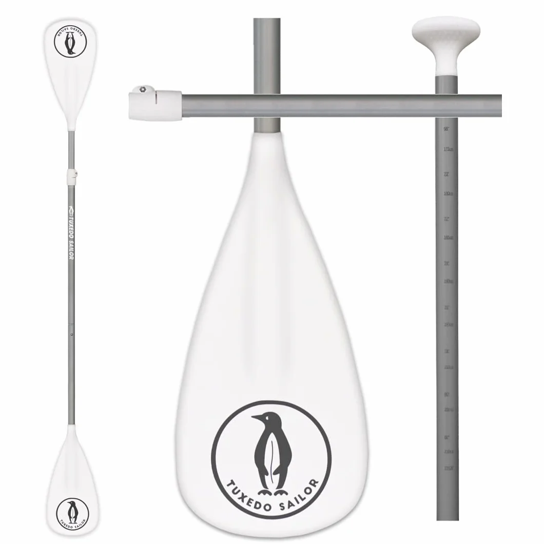 Tuxedo Sailor Sup Paddles - Paddle Board de Paletas Ajustables de 3 Piezas - Ligero y Flotante - Hojas de Nylon Reforzadas