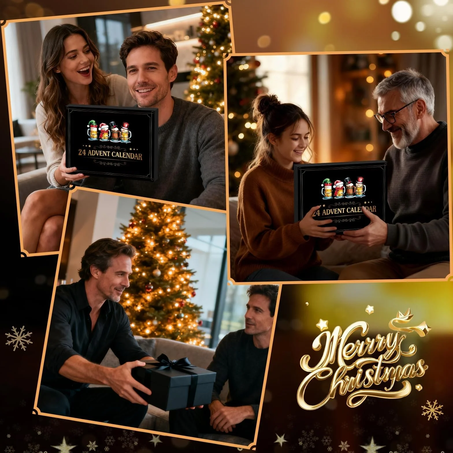 Calendario Adviento Hombre 2025 con 24 Regalos Originales Set Vino Petaca Abridor Posavasos