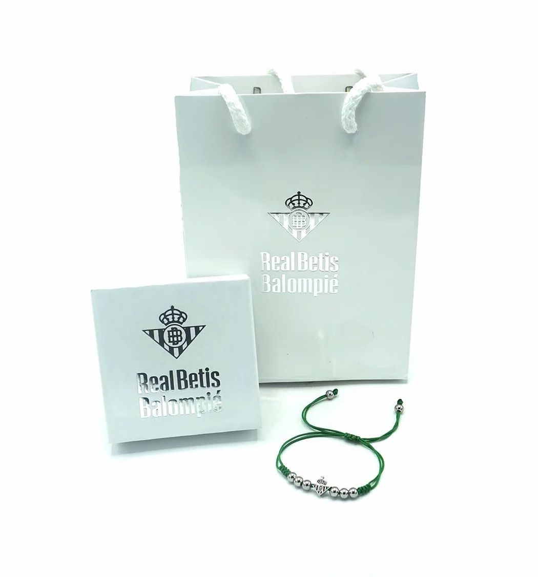 Pulsera Oficial Real Betis acero y macramé