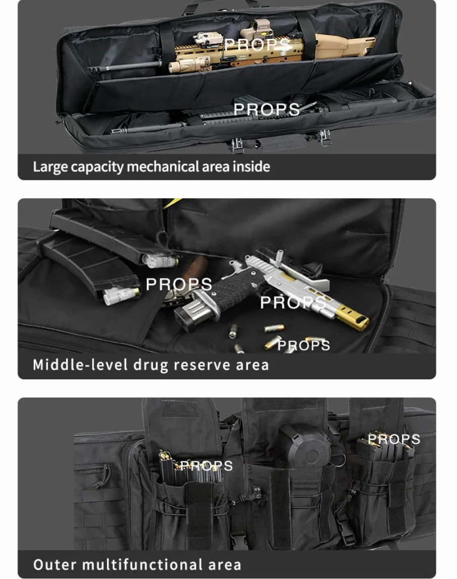 ACEXIER Funda Doble para Rifle Acolchada con Cierre para Carabina Mochila con System Molle