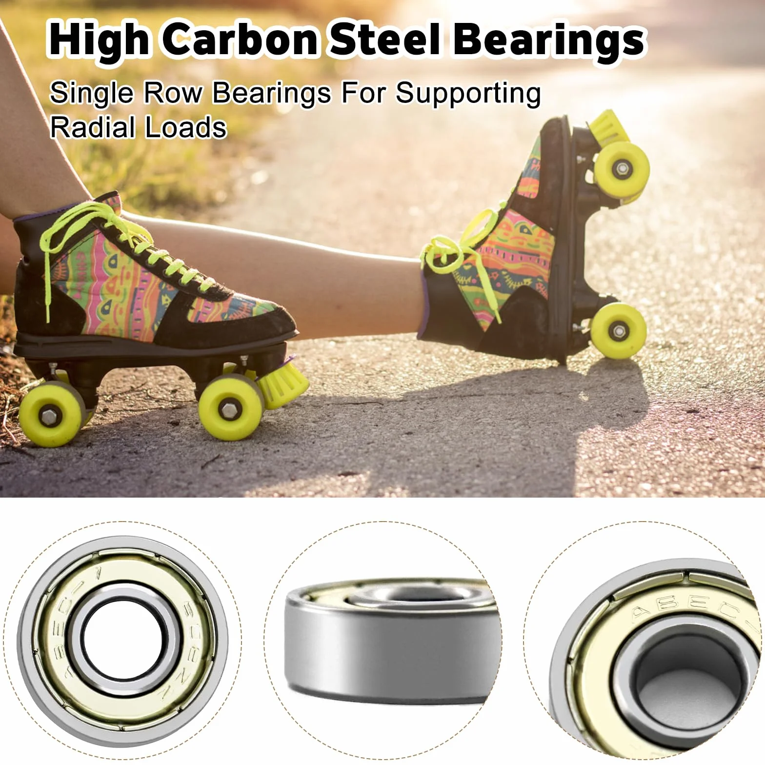 Rodamientos Metálicos 608ZZ para Monopatín Patines Longboard Fidget Spinner 40 Piezas Plateado