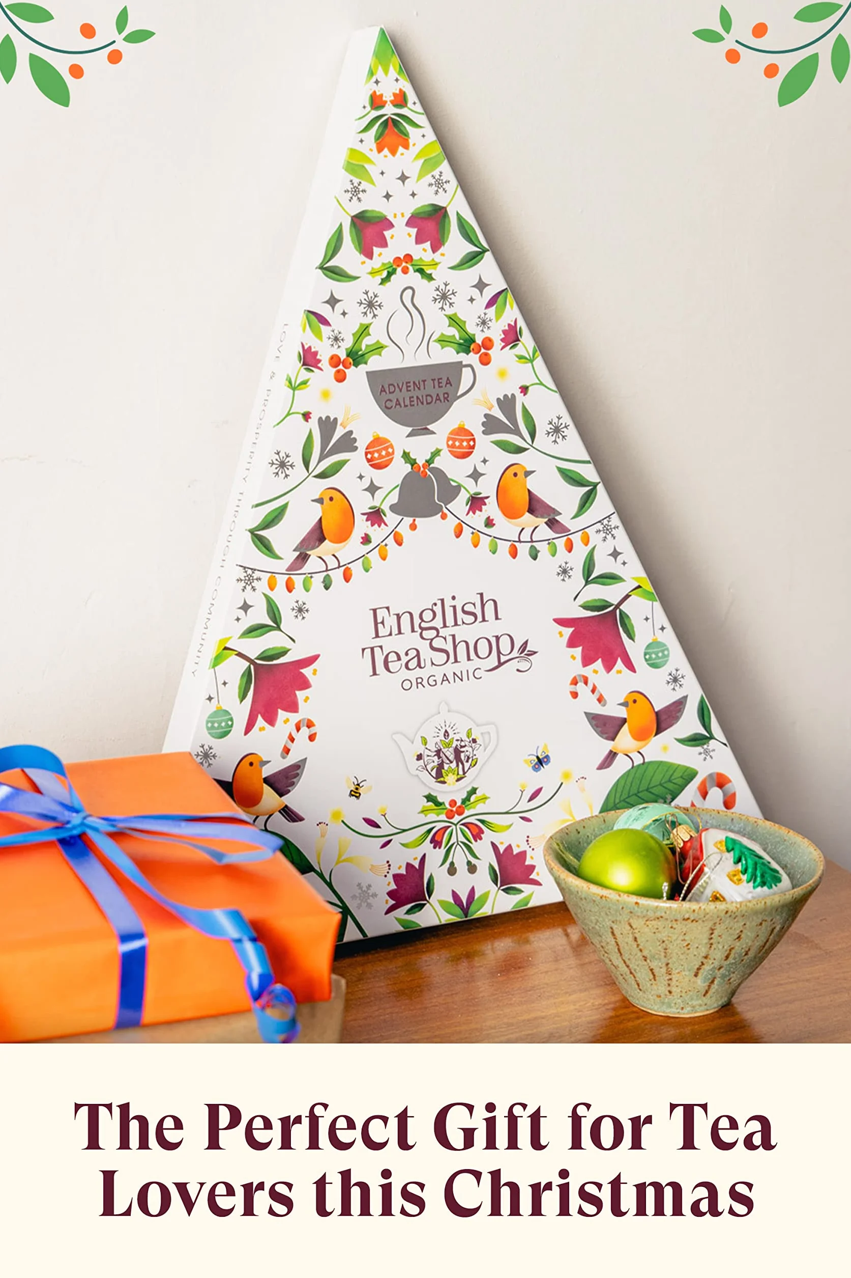Calendario de Adviento Triángulo 25 bolsitas pirámides de tés e infusiones orgánicas - English Tea Shop