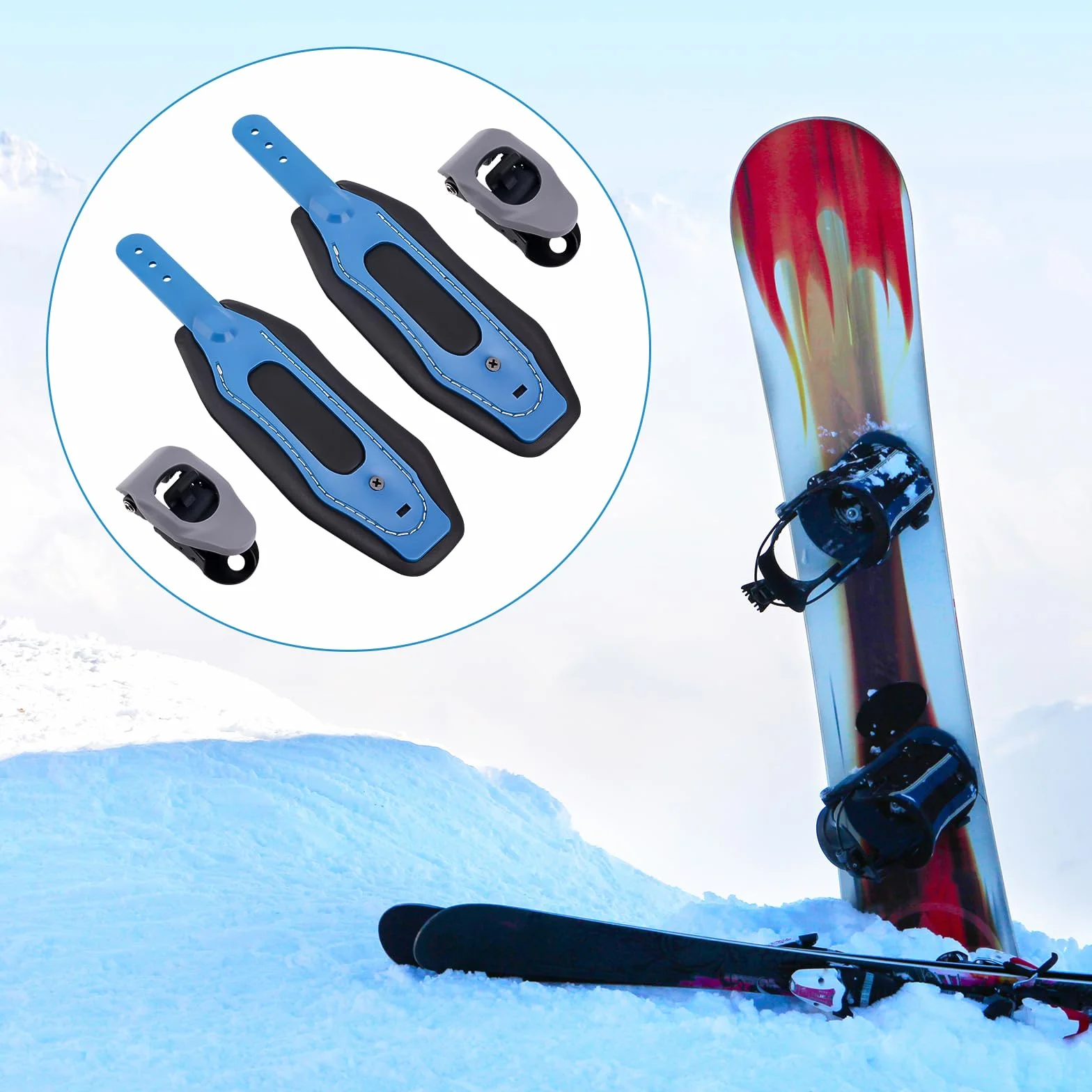 Correas Tobillo Repuesto para Fijaciones Snowboard y Esquí con Hebillas Ajuste Universal