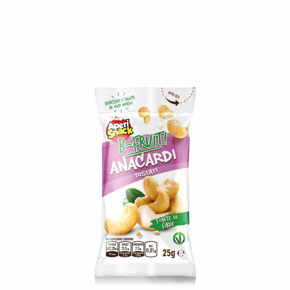 Aperisnack B-Fruit APS02.007 - Estuche para anacardos tostados, 100% natural, 20 paquetes de 25 g