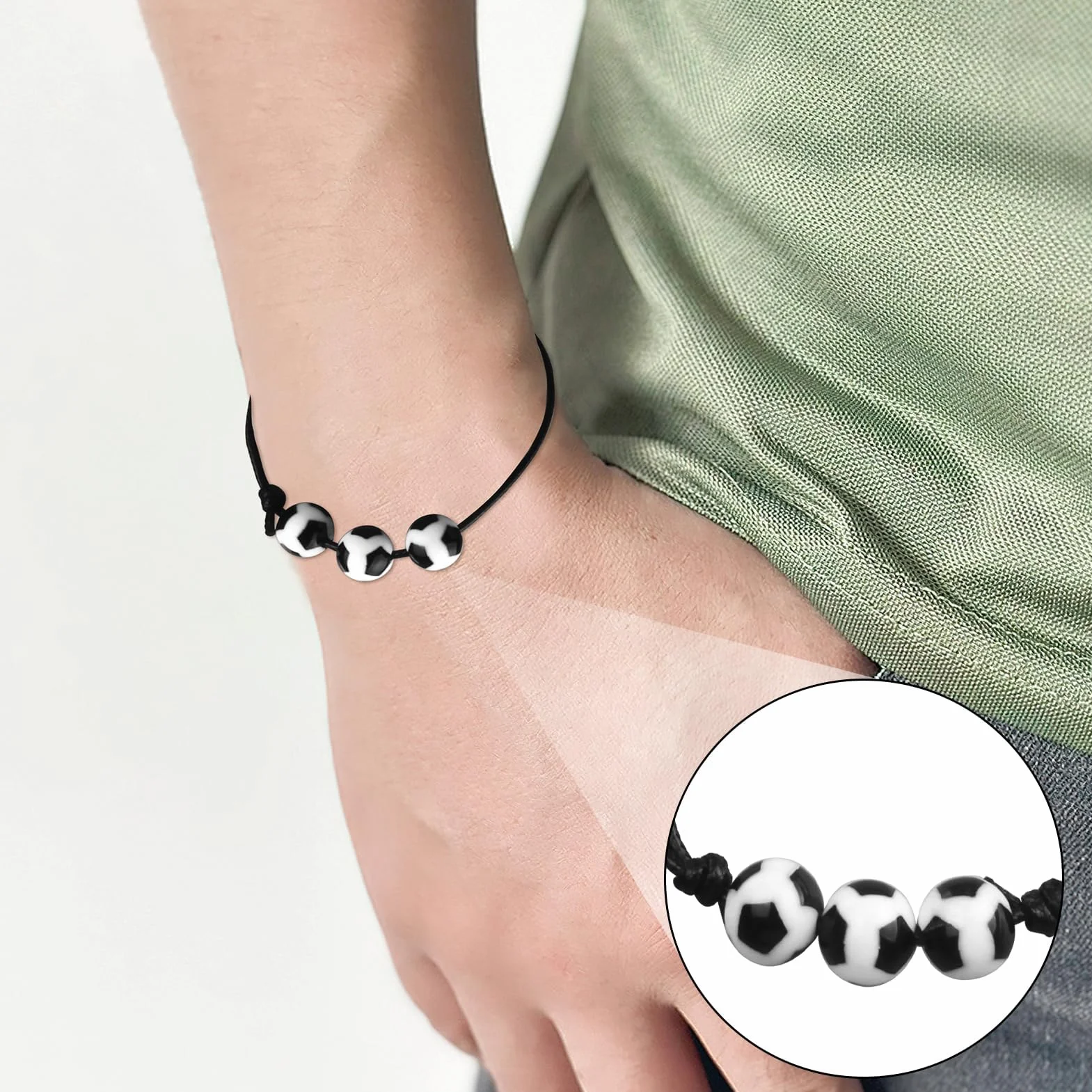 Pulsera de Fútbol Niño Pulseras Pelota, Pulseras Tejidas con Cuentas de Balón, Accesorio para Fiestas y Cumpleaños