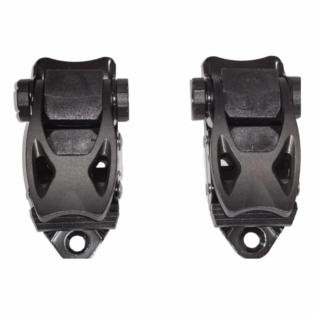 1 par de hebillas de trinquete para tabla de snowboard, base 25 mm, sistema de correa