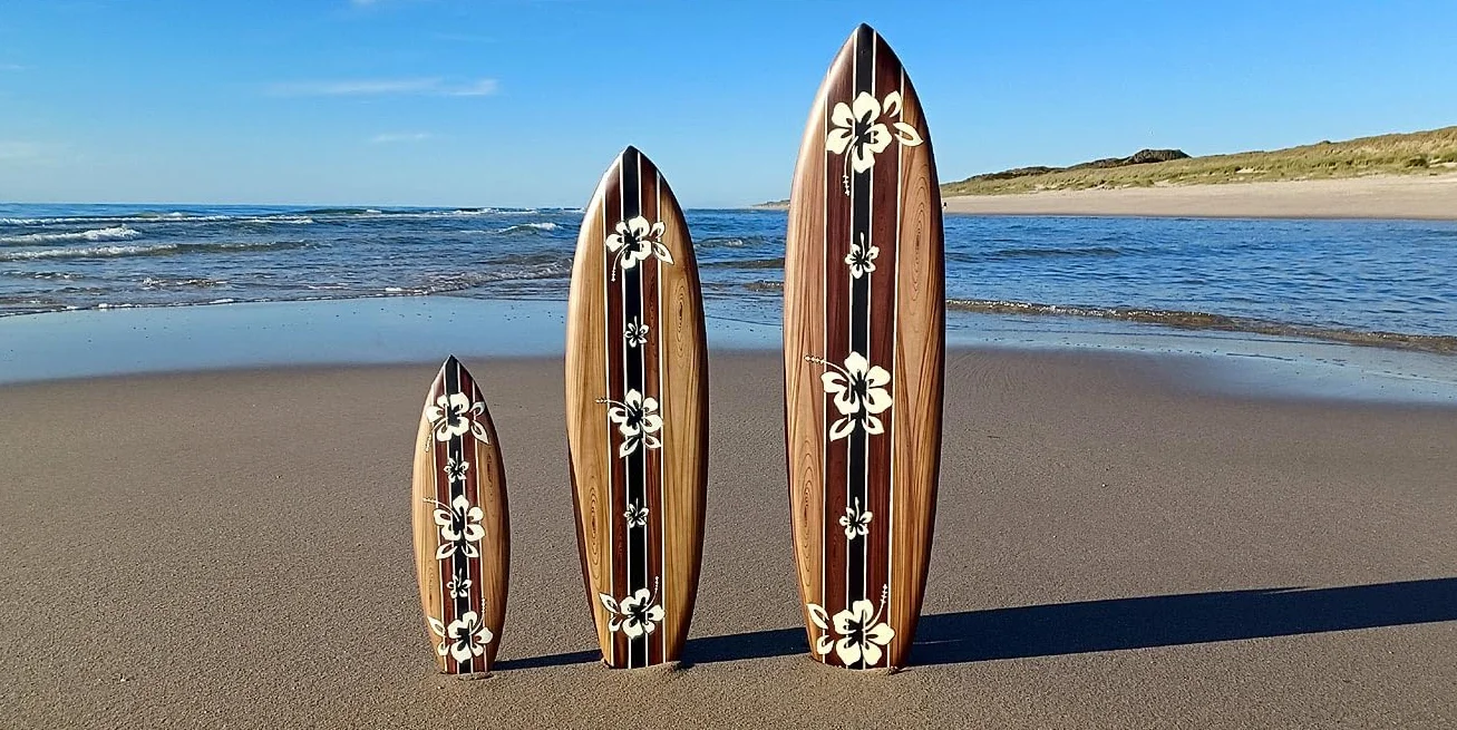 Tabla de surf madera 100 cm diseño aerógrafo