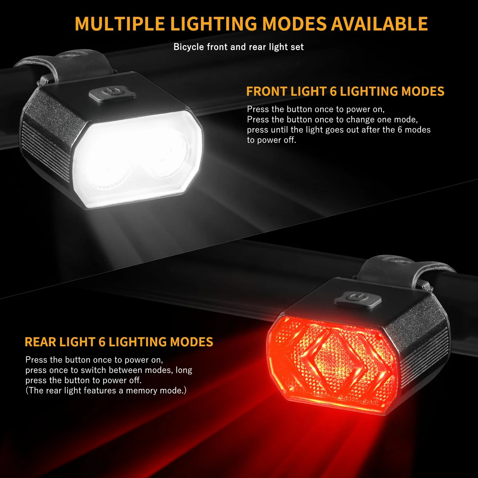 Blendura Luces Bicicleta Delantera y Trasera USB Recargable Luz Bicicleta Carretera Montaña