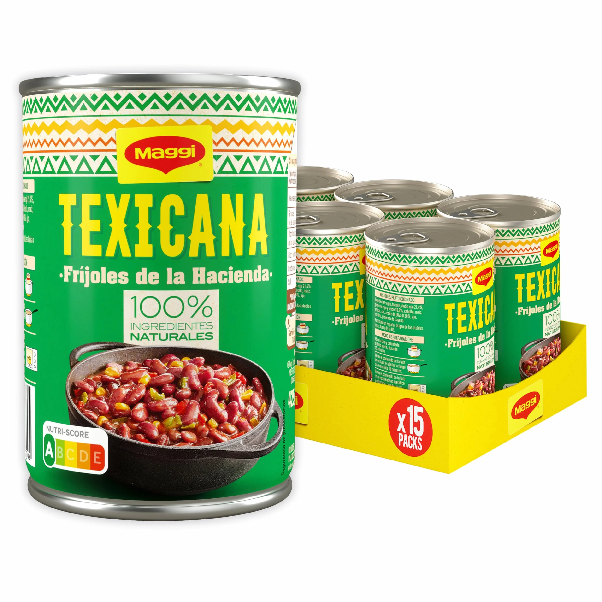 MAGGI Texicana Frijoles Hacienda plato preparado sin gluten 425g 15 unidades