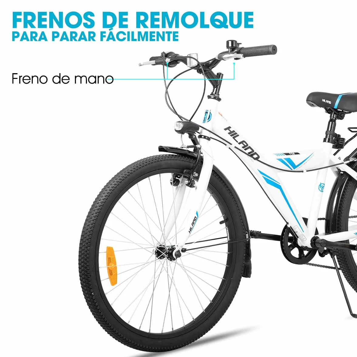 HILAND Bicicleta de montaña 20/24" 6 velocidades para niños Blanco/Negro