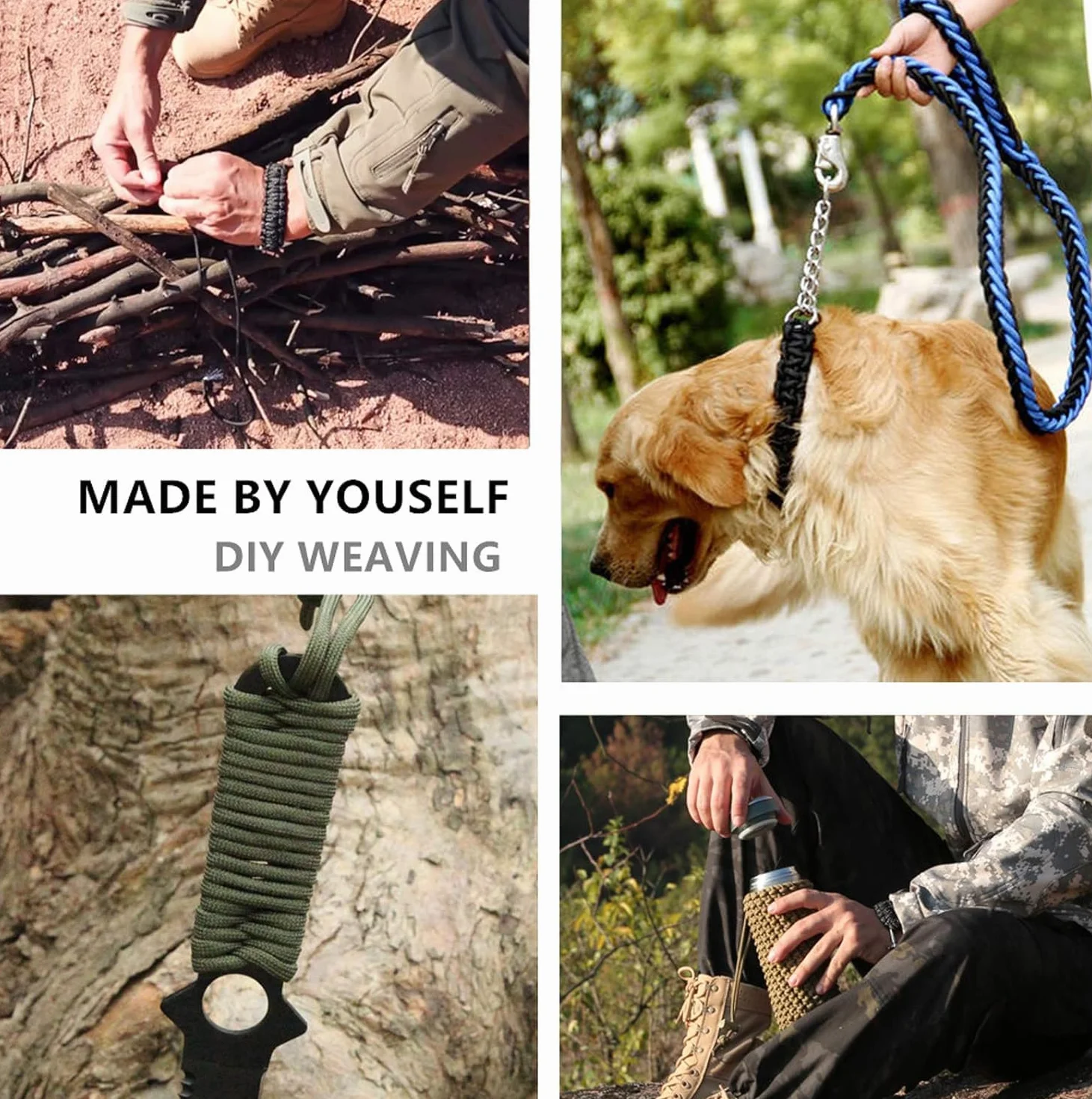 Paracord 4mm 10m Cuerda de Nylon 7 Hilos 250kg 550lbs para Camping Escalada Pulseras