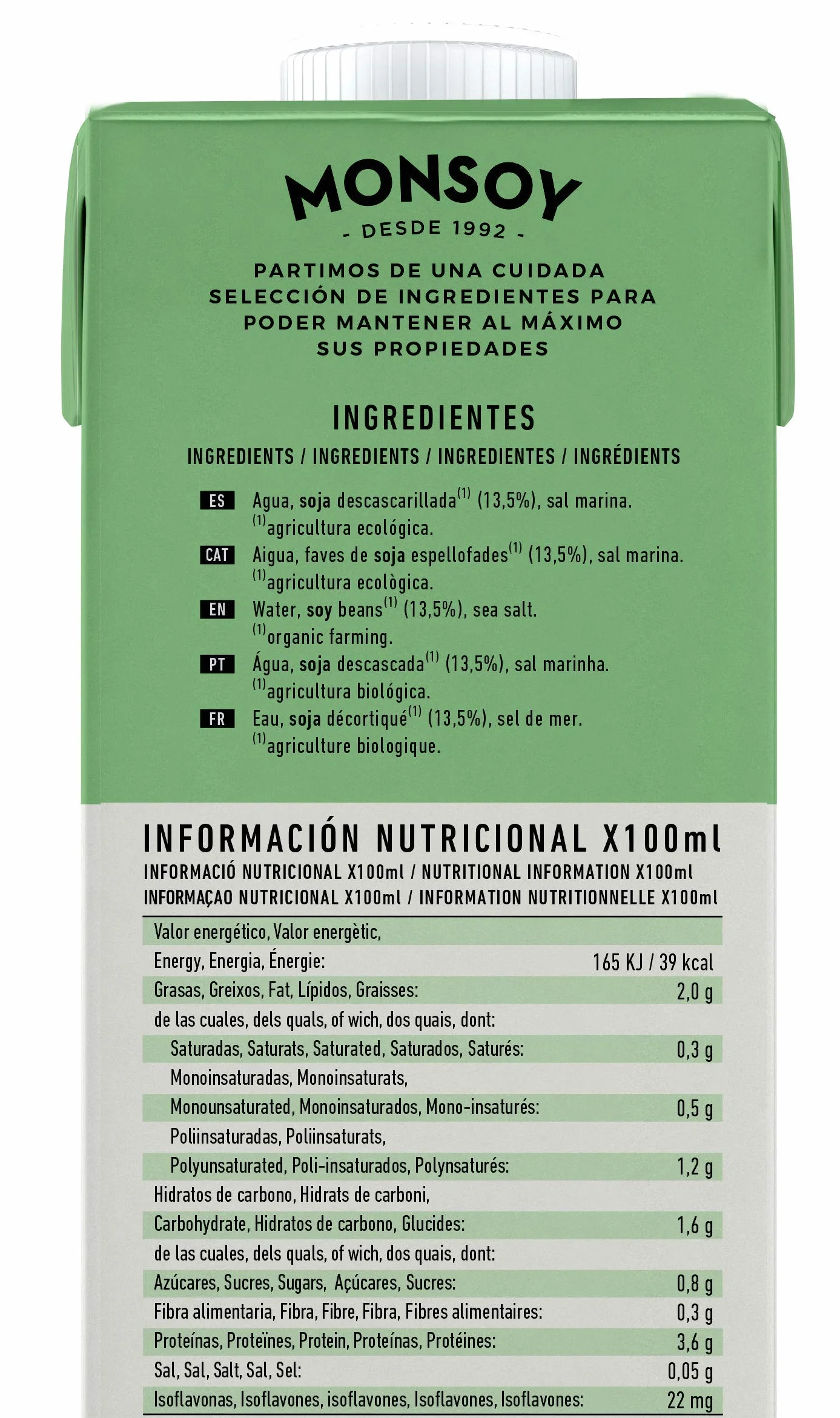 Monsoy Bebida De Soja BIO Caja de 6 x 1L