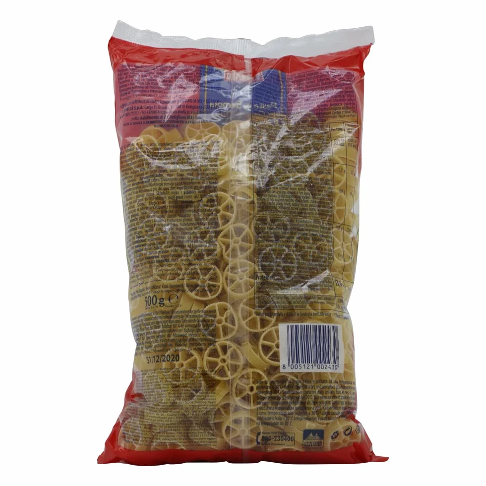 5 pastas Divella 100% italiano N°43 rojo, 500 g