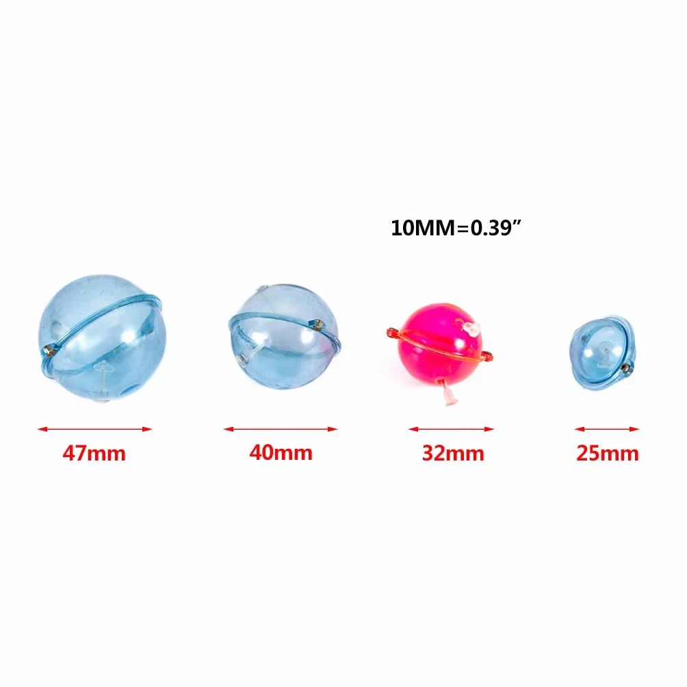 LANCHEN Flotador de Pesca ABS Bolas de Plástico 25/32/40/47mm 5 unids Set Azul Rojo