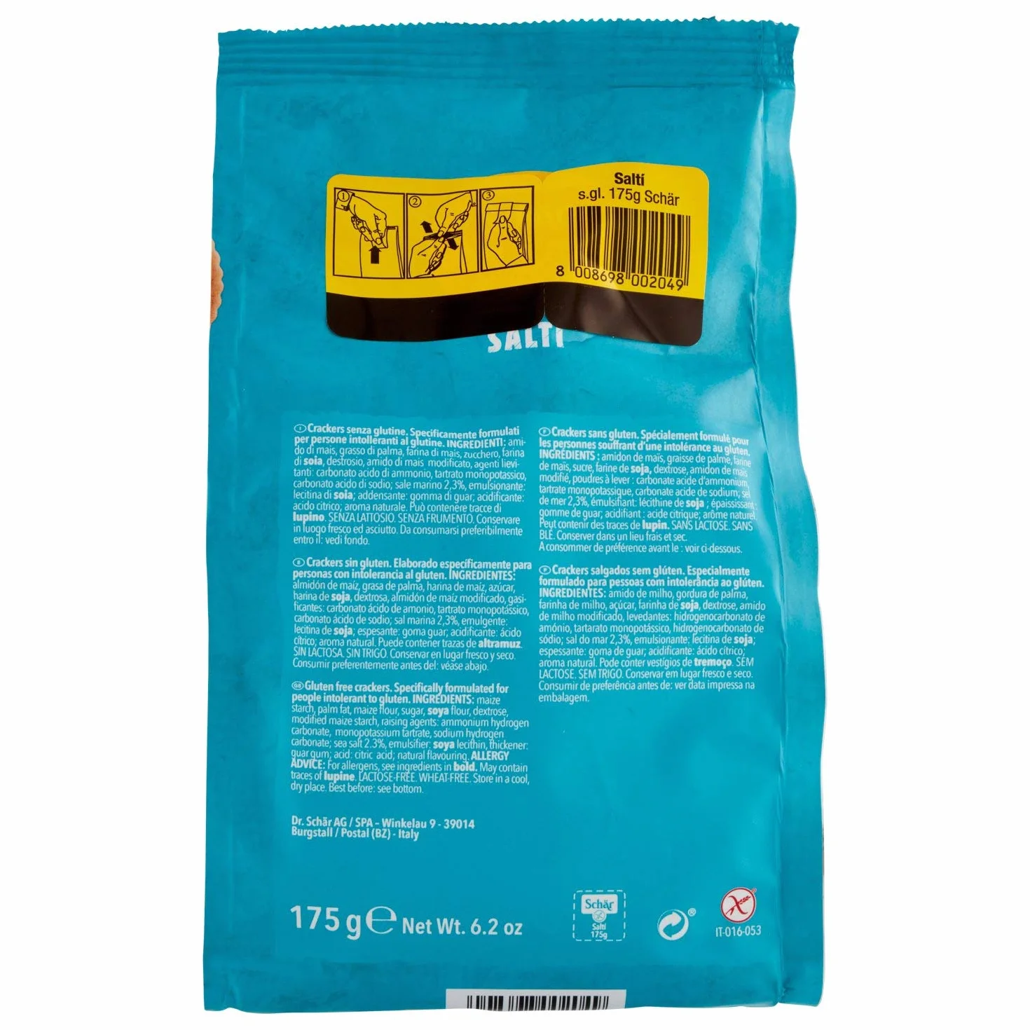 Dr. Schar Saltí Galletitas Saladas - 175 gr