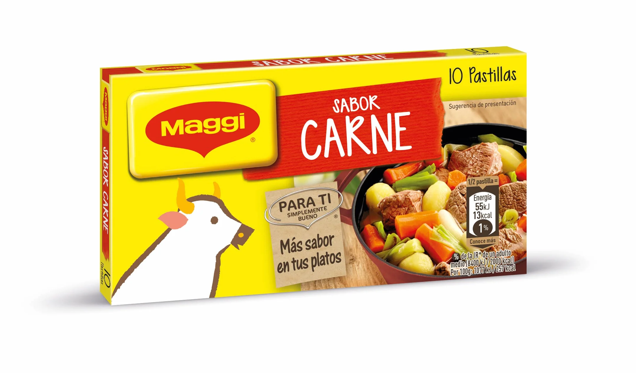 MAGGI Caldo de Carne deshidratado Pack 20 x 10 pastillas 10g Total 200 cubitos