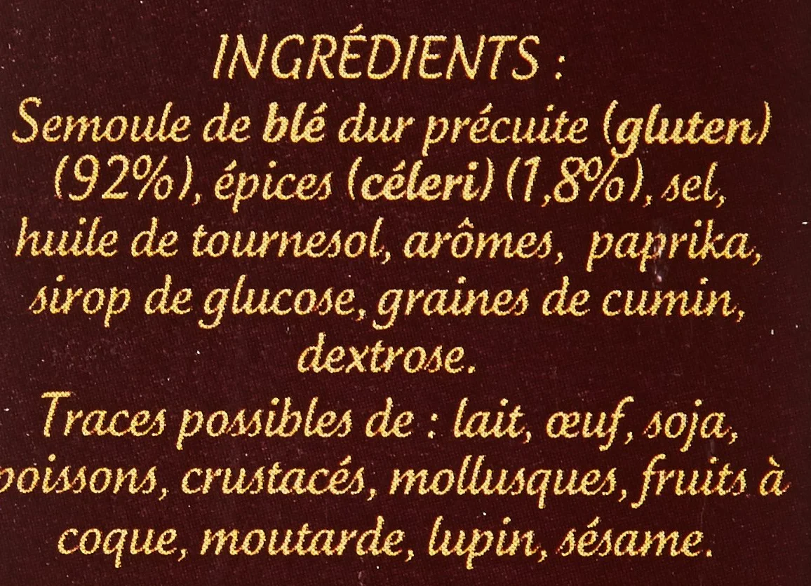 Tipiak Graine de Couscous Parfumé aux Épices du Monde 500 g