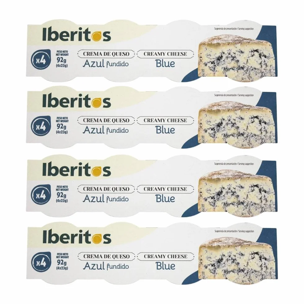 Crema de queso azul fundido Iberitos 4x23 g pack de 4