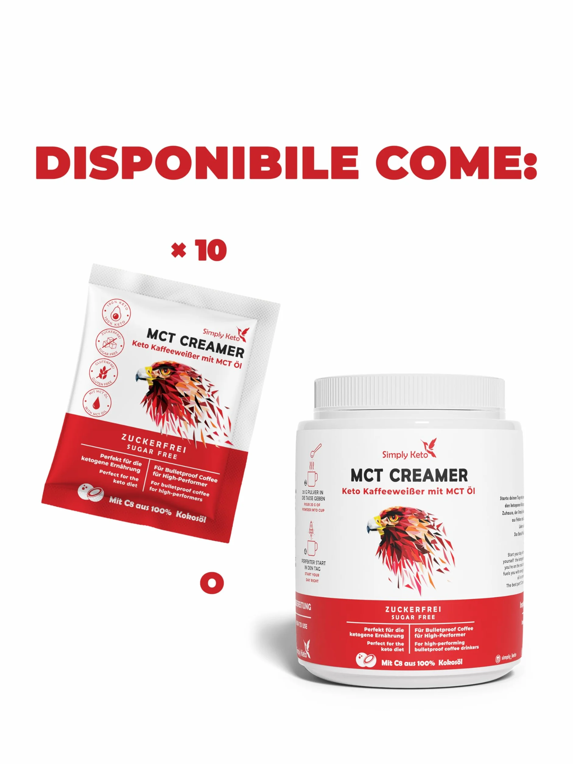 Simply Keto Tarro de crema MCT 450g - Crema cetogénica sin azúcar para el café a prueba de balas - Con aceite MCT, aceite de coco y mantequilla de pasto - Optimizado para el rendimiento