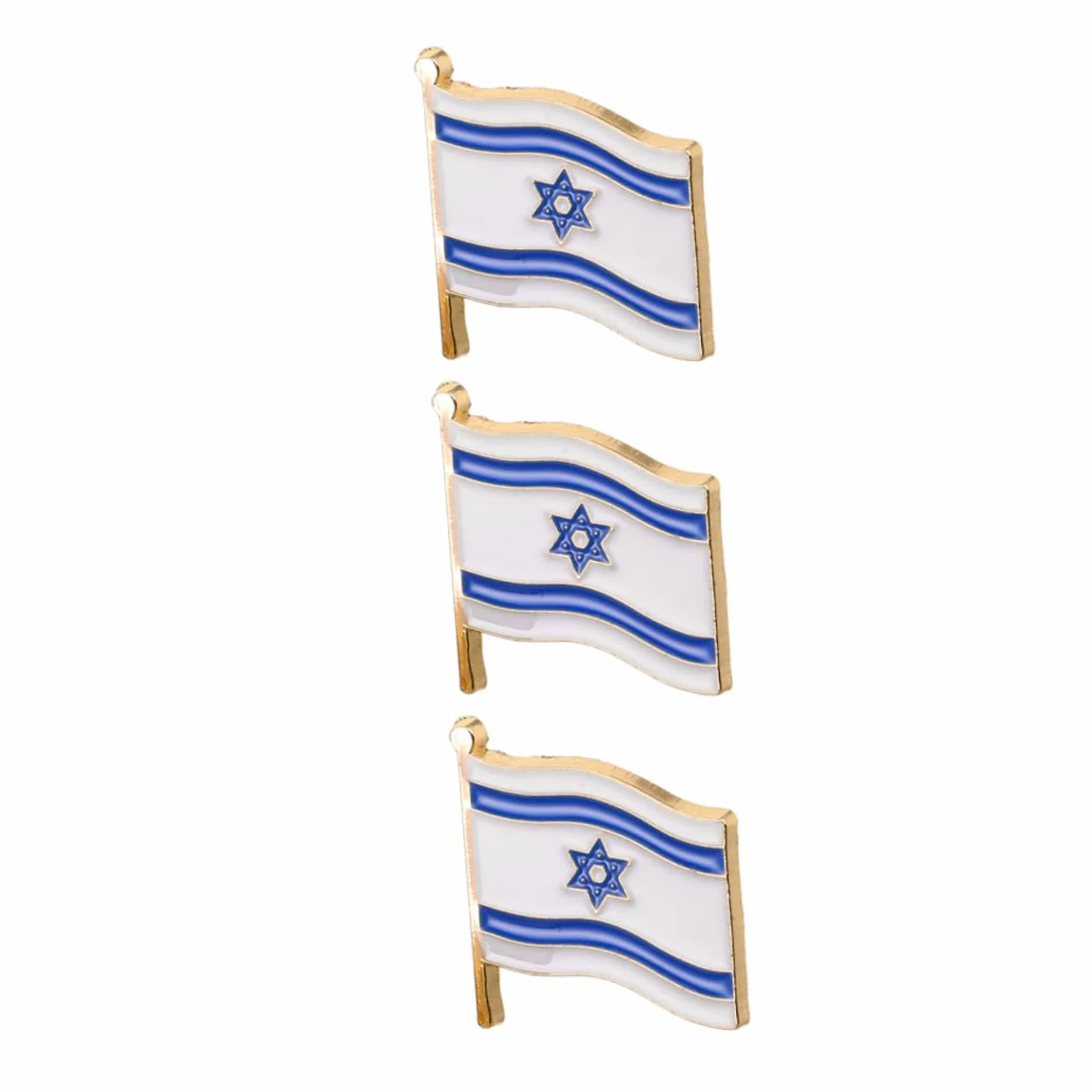 ibasenice Broches de Aleación Bandera de Israel Set de 3