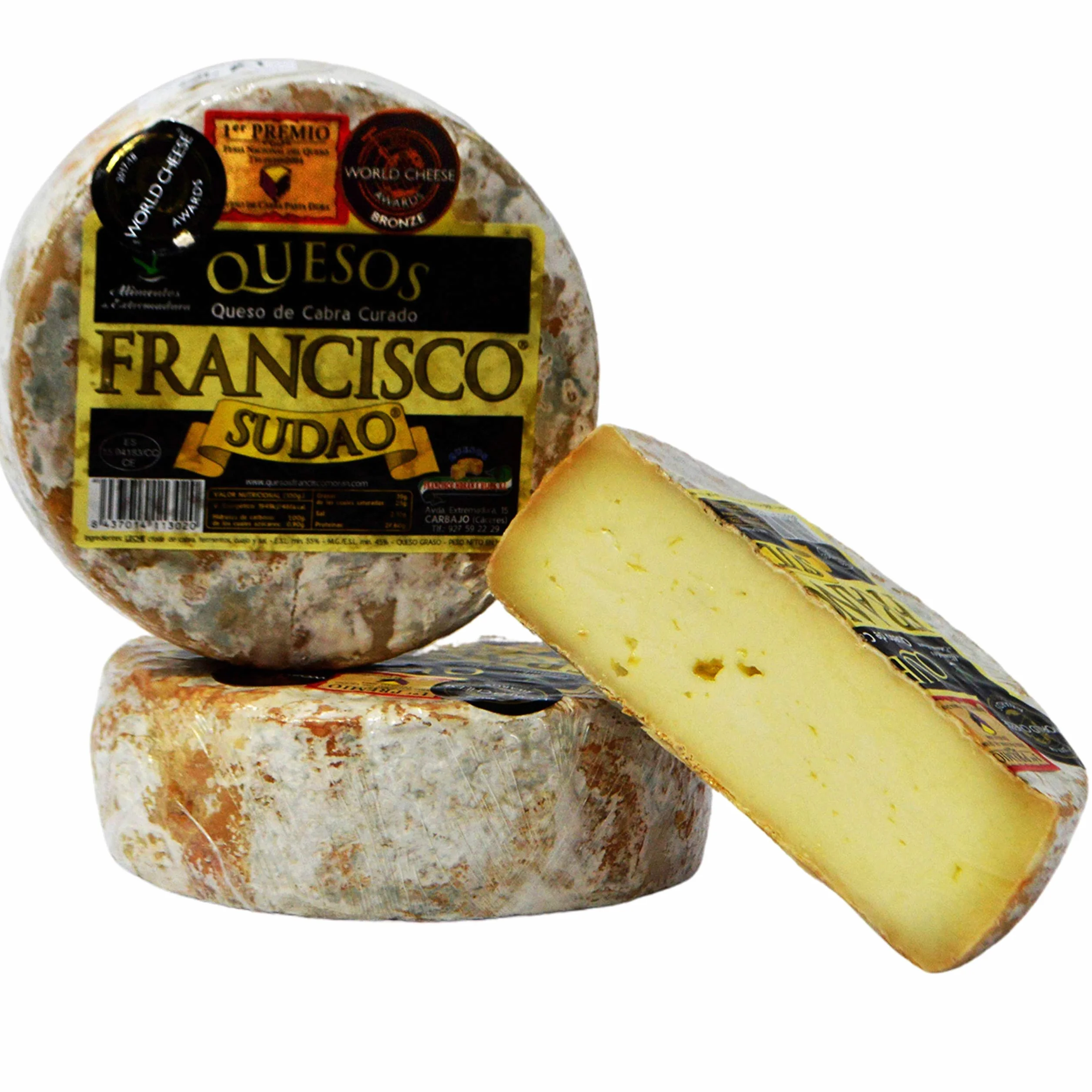Queso de Cabra Sudao Extremeño Artesano Maduración 3-4 Meses 800-850g Leche Pasteurizada de Cabra
