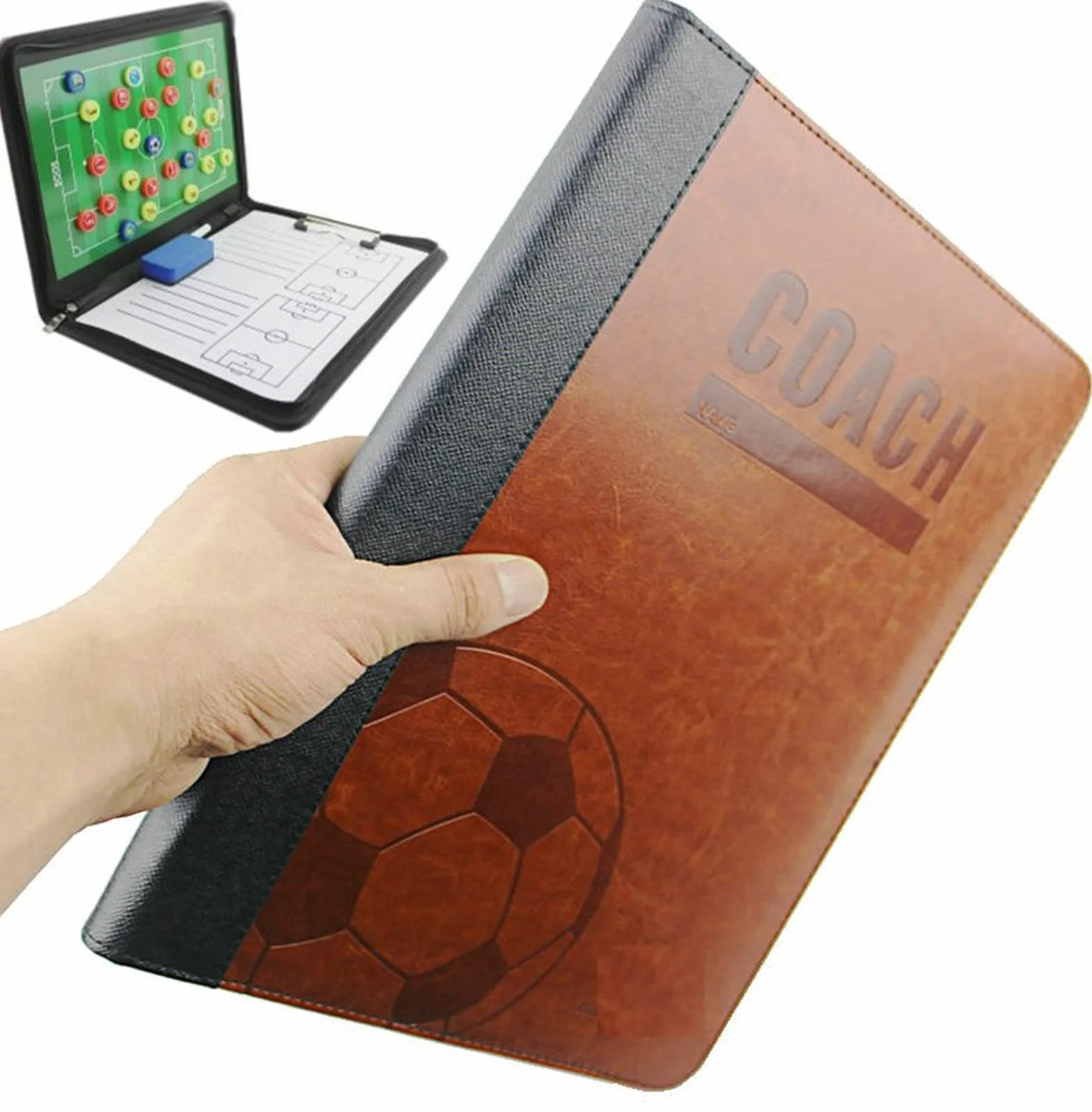Pizarra Futbol Entrenador Carpeta Táctica Magnética Plegable con Imanes para Estrategia
