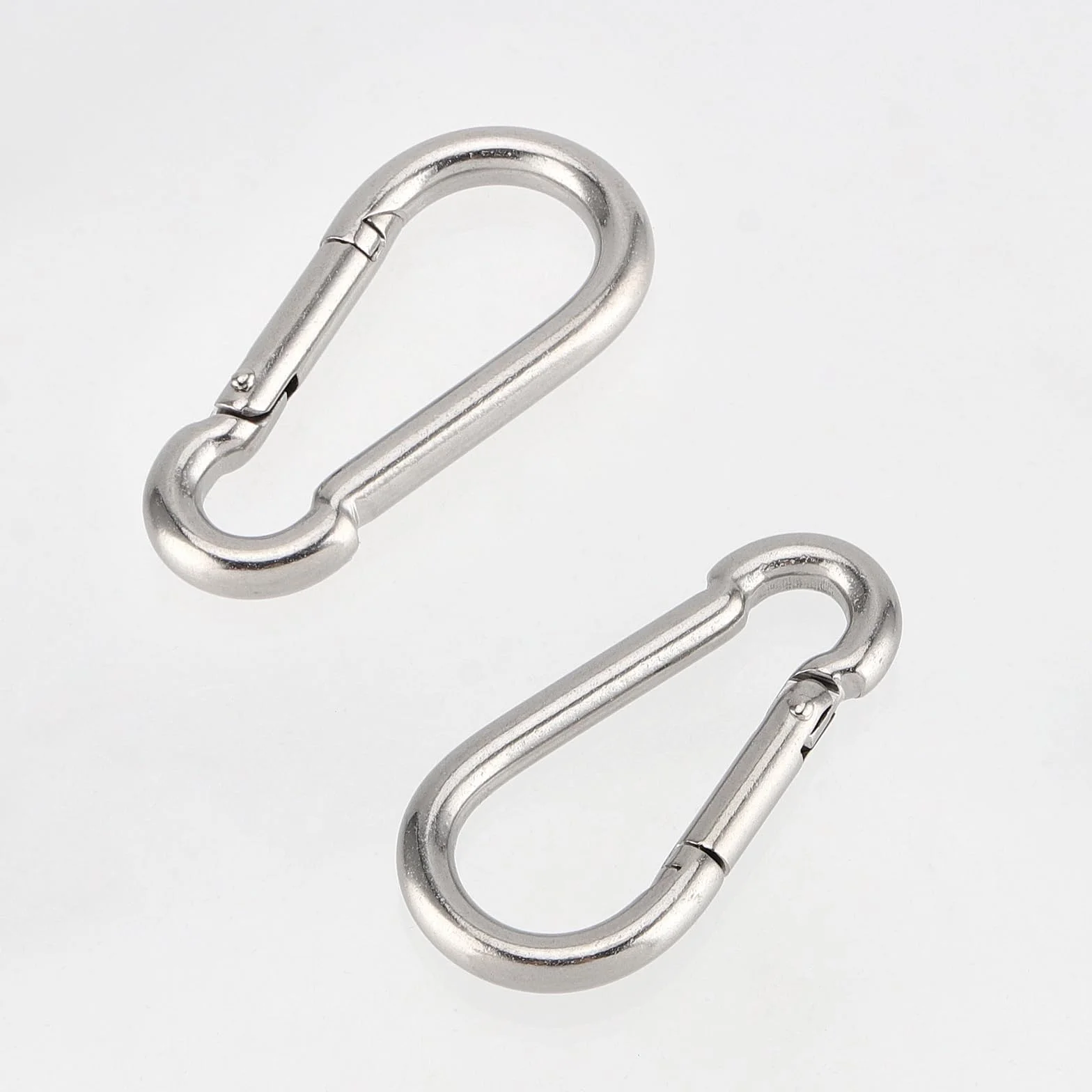 Mosquetones de Acero Inoxidable 5 mm x 50 mm, Cierre a Presión para Cuerdas de Carga