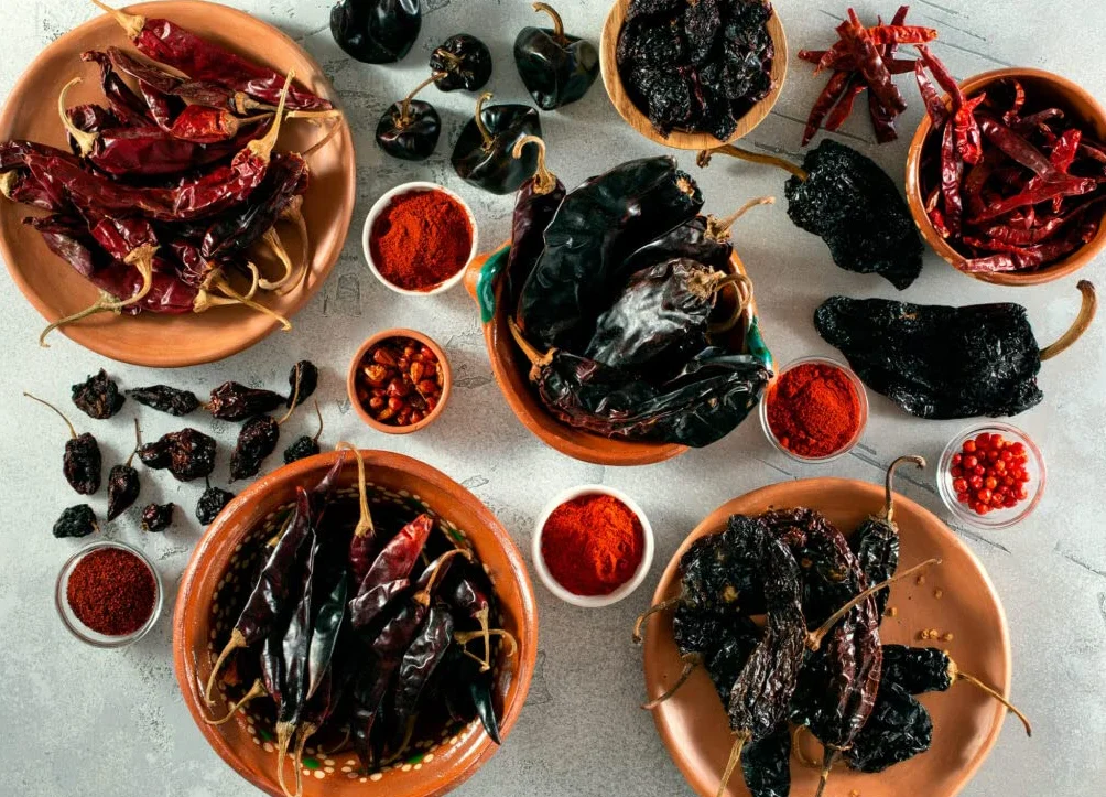 El Sarape Pack Chiles Mexicanos 4 Variedades Chiles Secos 100g Chile de Árbol Guajillo Pasilla Ancho