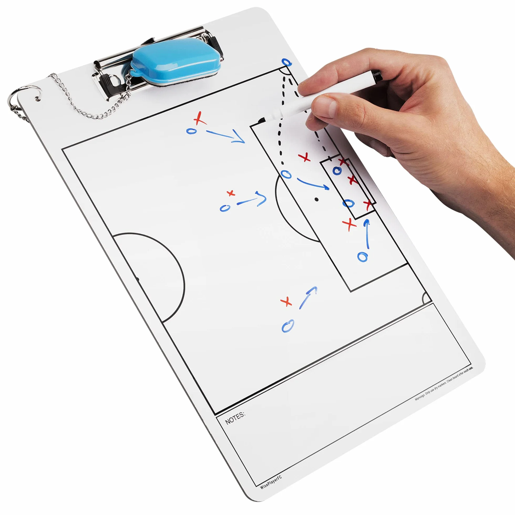 Pizarra Táctica Fútbol Reversible para Entrenadores con Silbato, Hojas y Bolsa