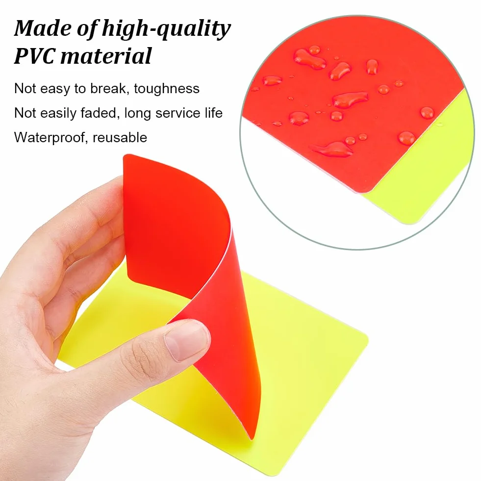 OLYCRAFT tarjetas de árbitro rojas y amarillas 80 x 110 mm juego fútbol