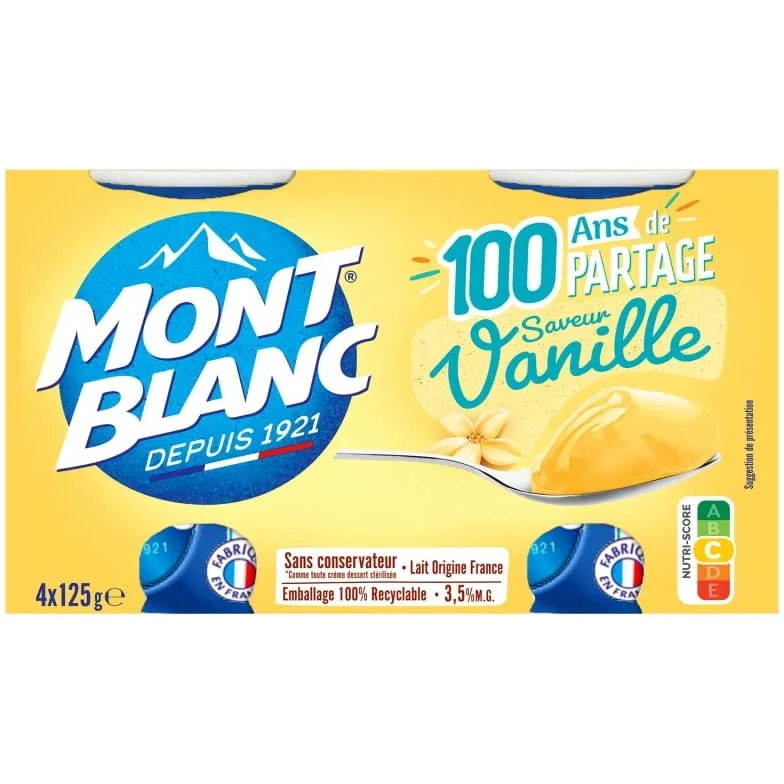 Mont Blanc – Vainilla 4 x 125 g – Pack de 3