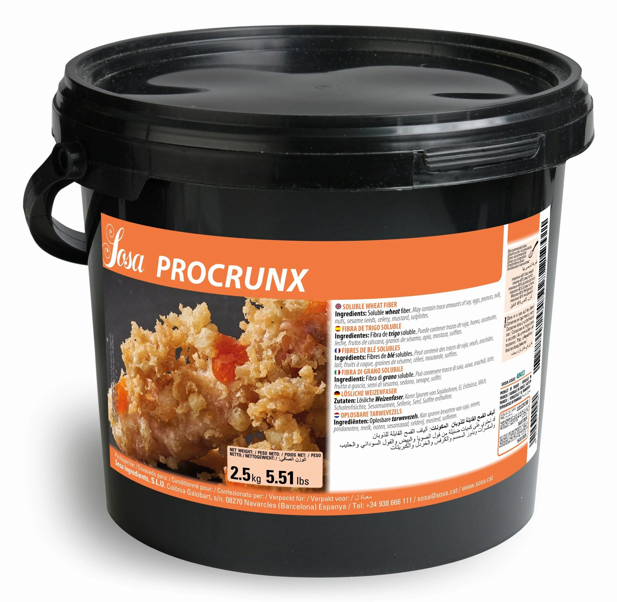 SOSA Procrunx - Fibra de trigo para obtener tempuras muy crujientes - Cubo 2.5kgs