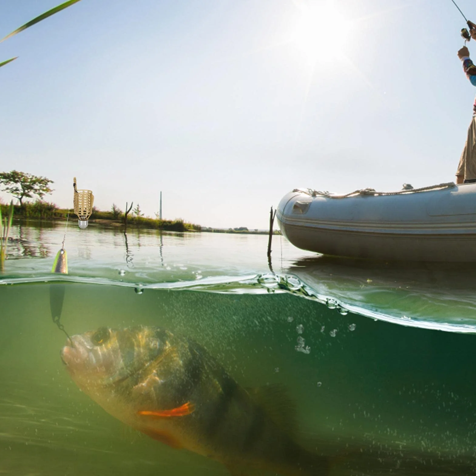 WEITING Jaula de cebo de pesca comedero primavera carpa accesorios